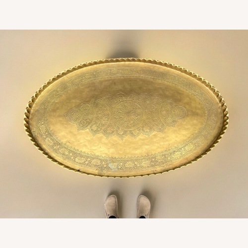 Used  Moroccan Brass Large Coffee Table 1950’s for sale on AptDeco