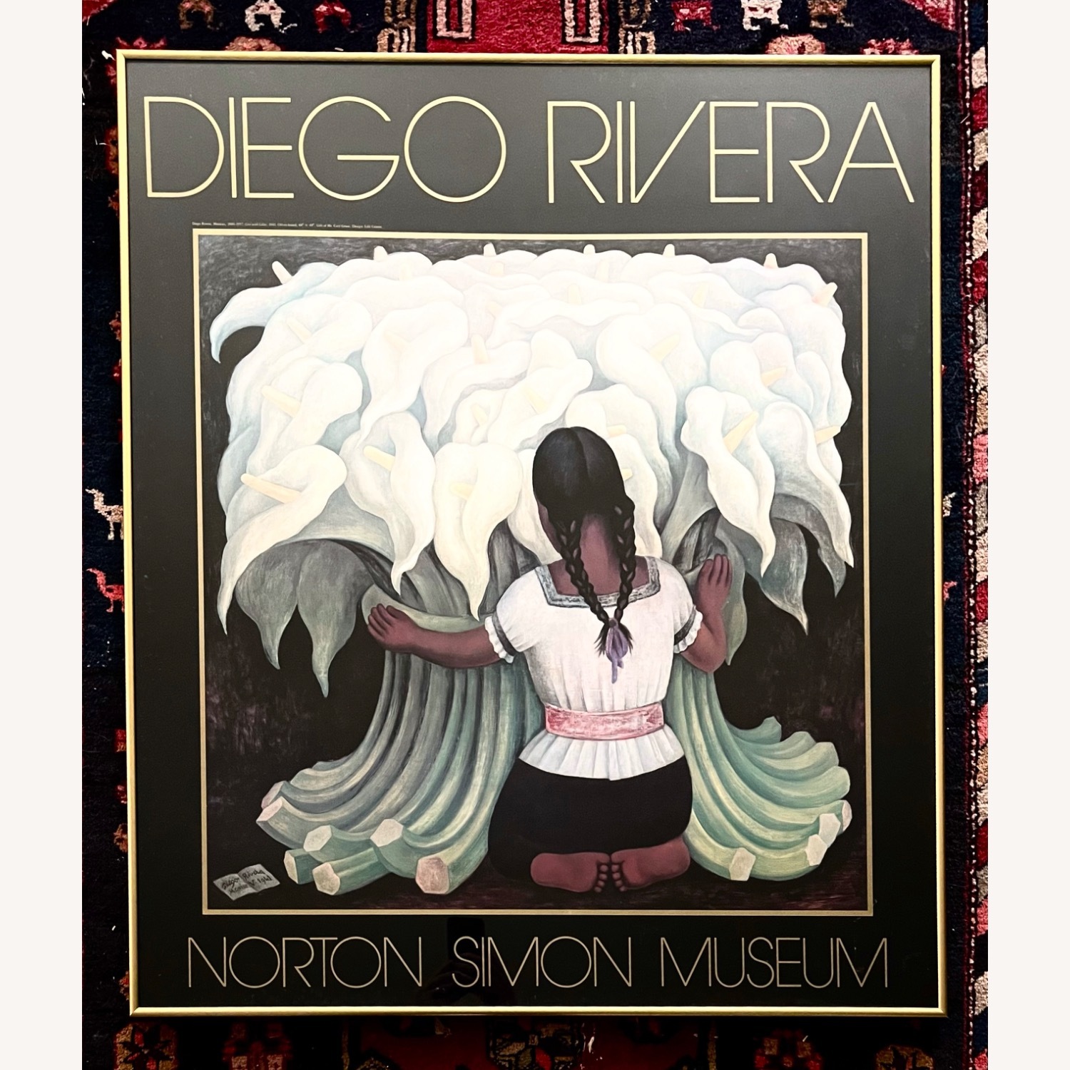Diego Rivera Large Vintage Exhibition Poster 1980 - image-1
