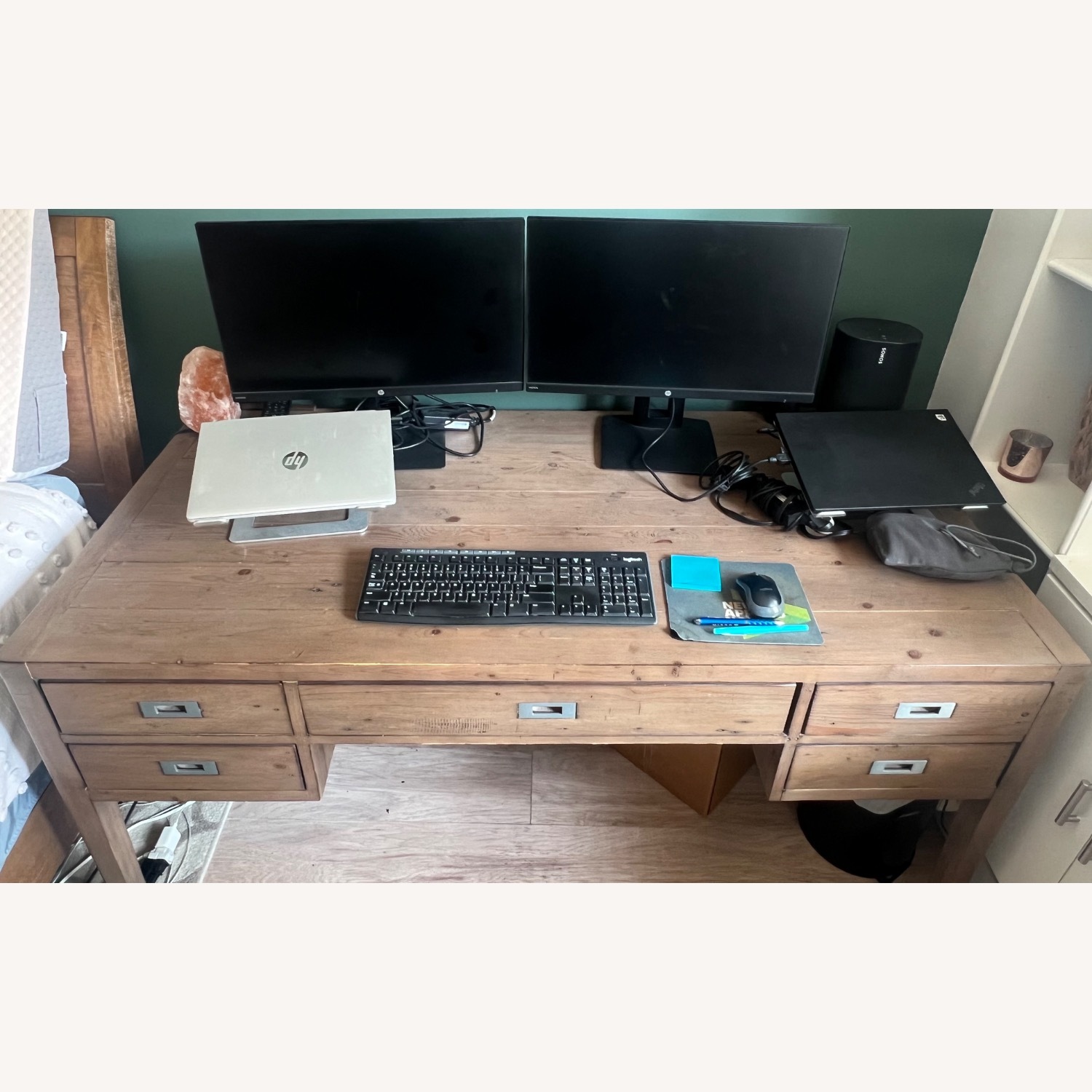 Crate & Barrel Morris Large Desk Ash Grey - image-2