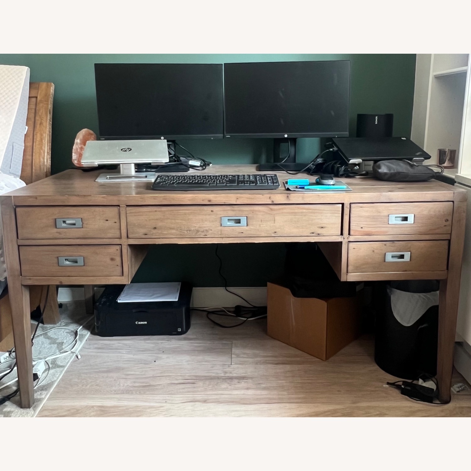 Crate & Barrel Morris Large Desk Ash Grey - image-1