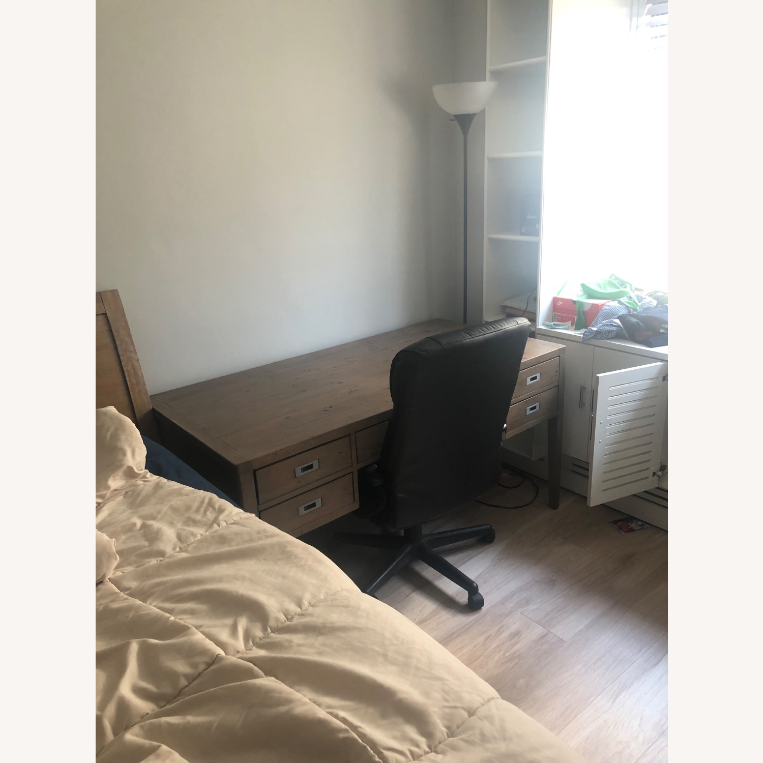 Crate & Barrel Morris Large Desk Ash Grey - image-6