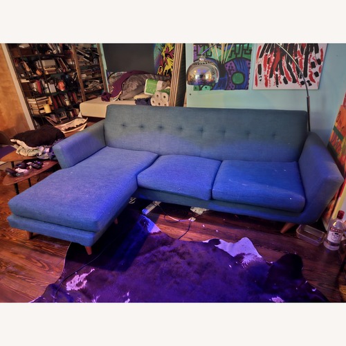 Used Joybird Hughs Sectional Blue  for sale on AptDeco