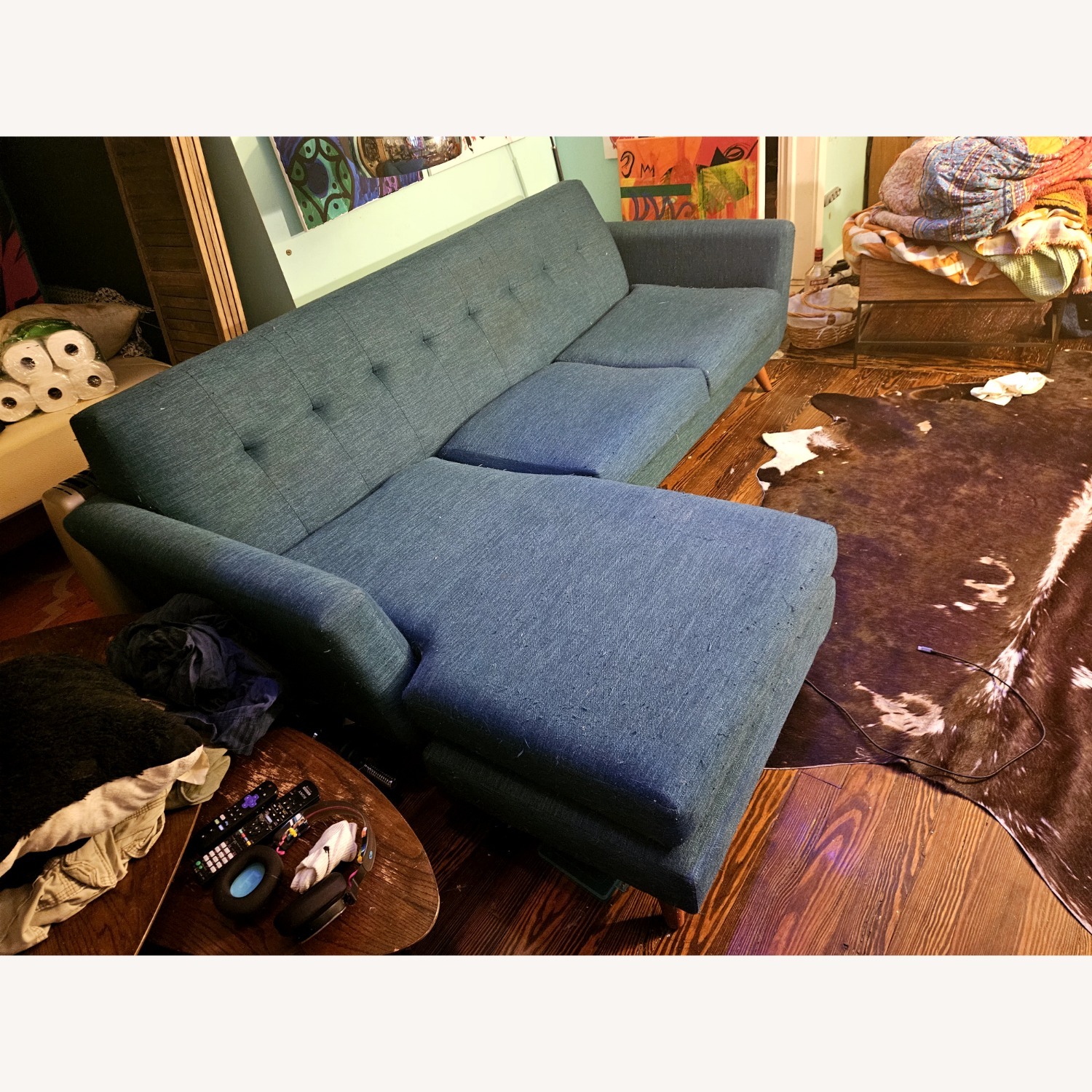 Joybird Hughs Sectional Blue - image-2