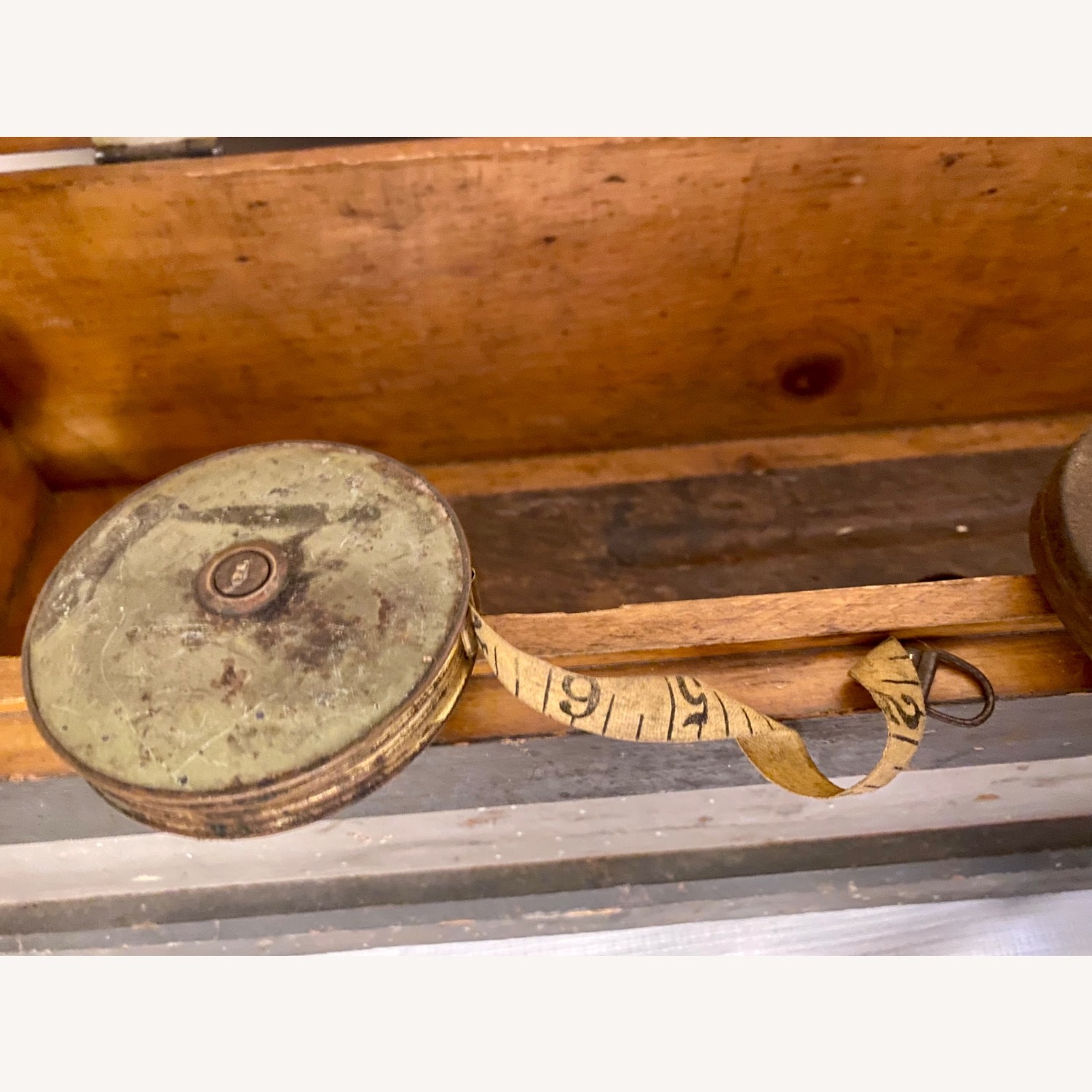 Antique Wooden Toolbox Tool Chest Storage - image-9