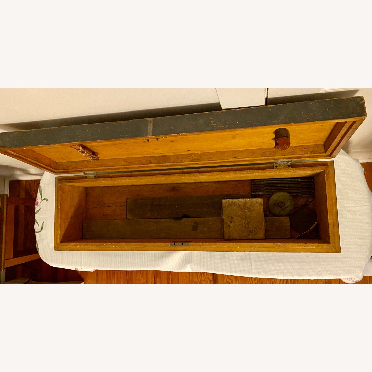 Antique Wooden Toolbox Tool Chest Storage - image-5