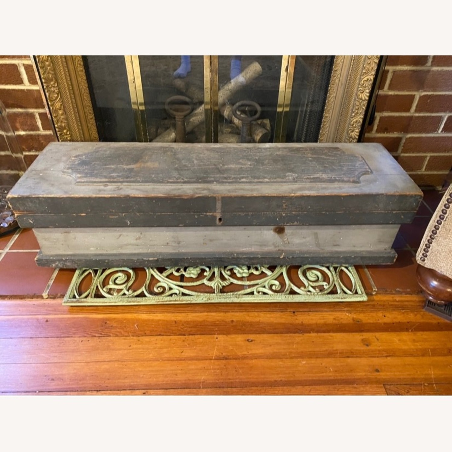 Antique Wooden Toolbox Tool Chest Storage - image-0