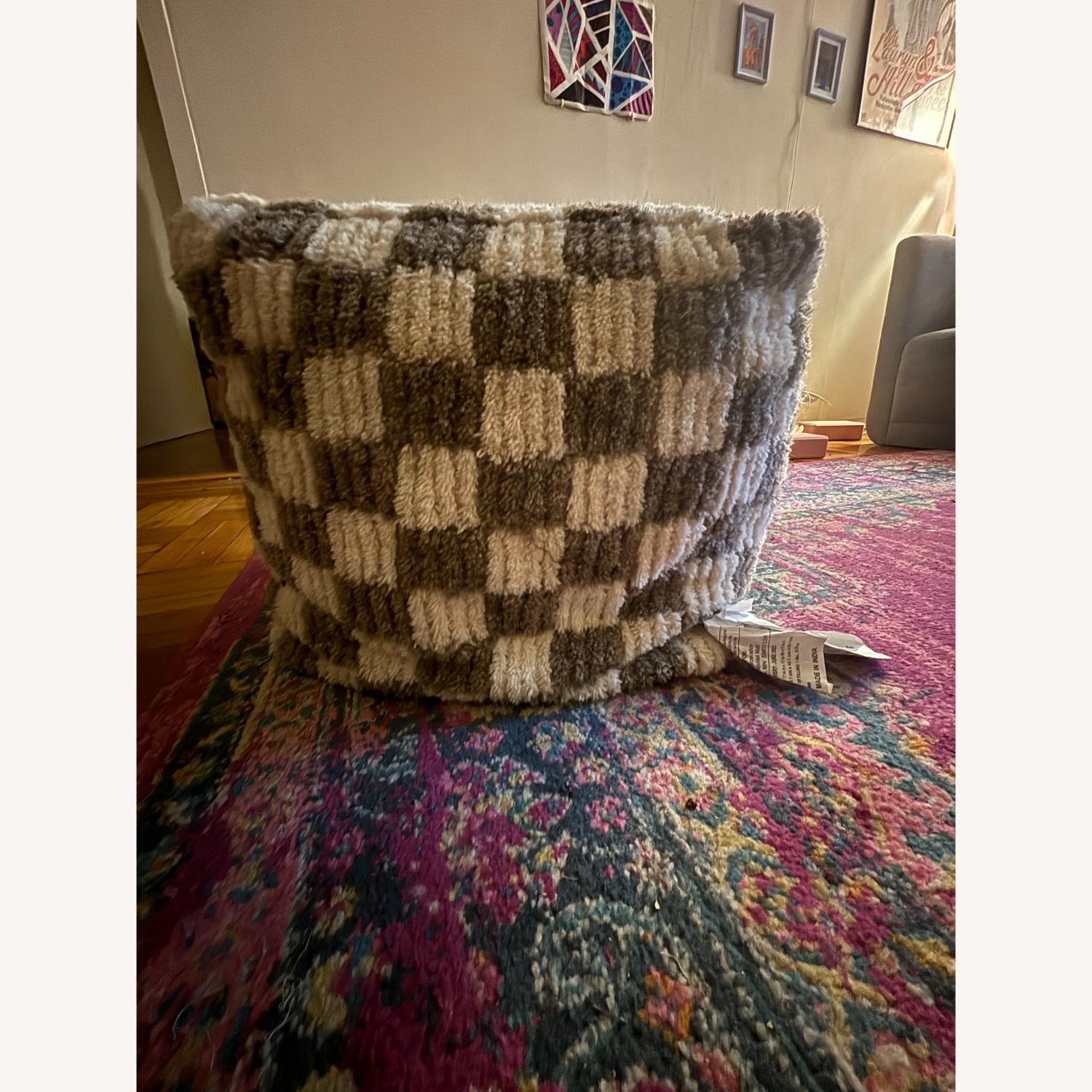 Target Fuzzy Wool Ottoman - image-2