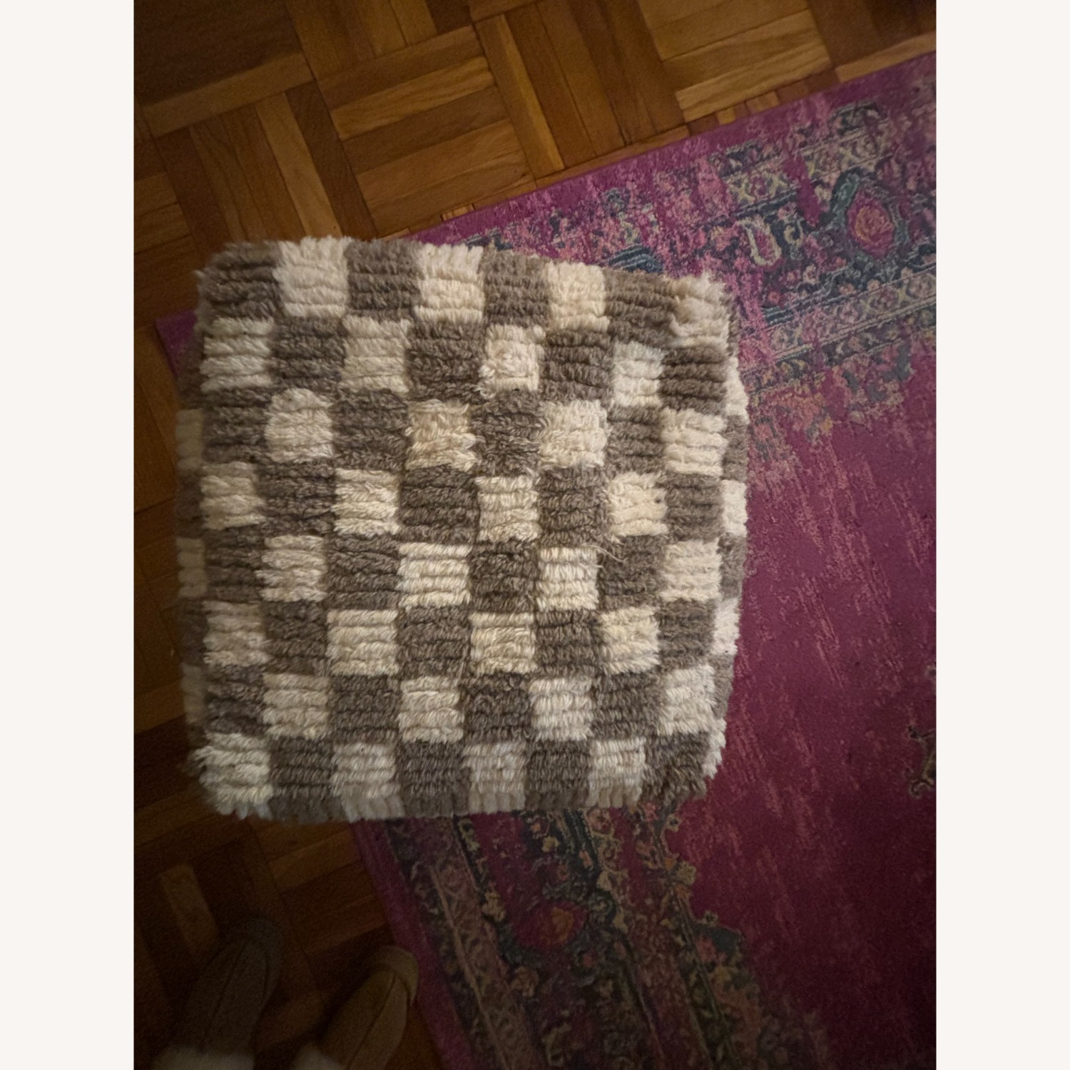 Target Fuzzy Wool Ottoman - image-3