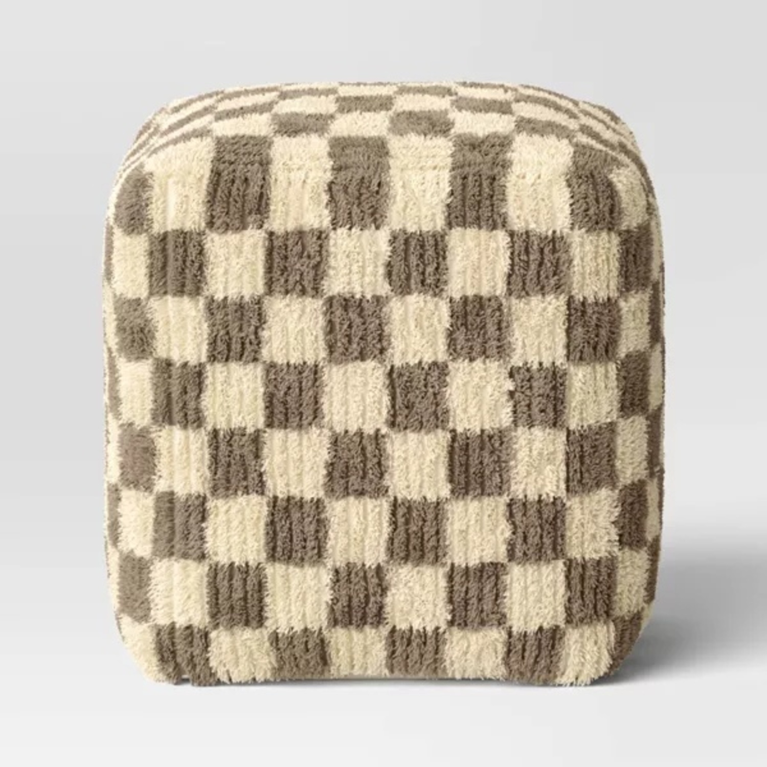 Target Fuzzy Wool Ottoman - image-0