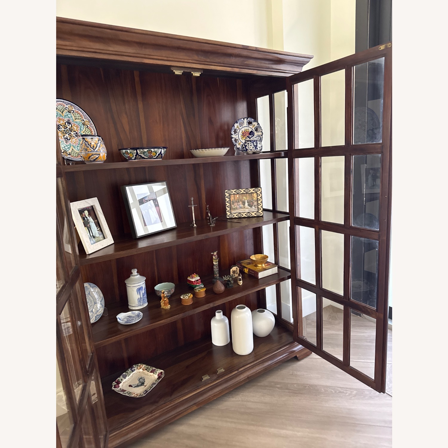 Crate & Barrel Barnstone Wood China/Books Cabinet - image-5