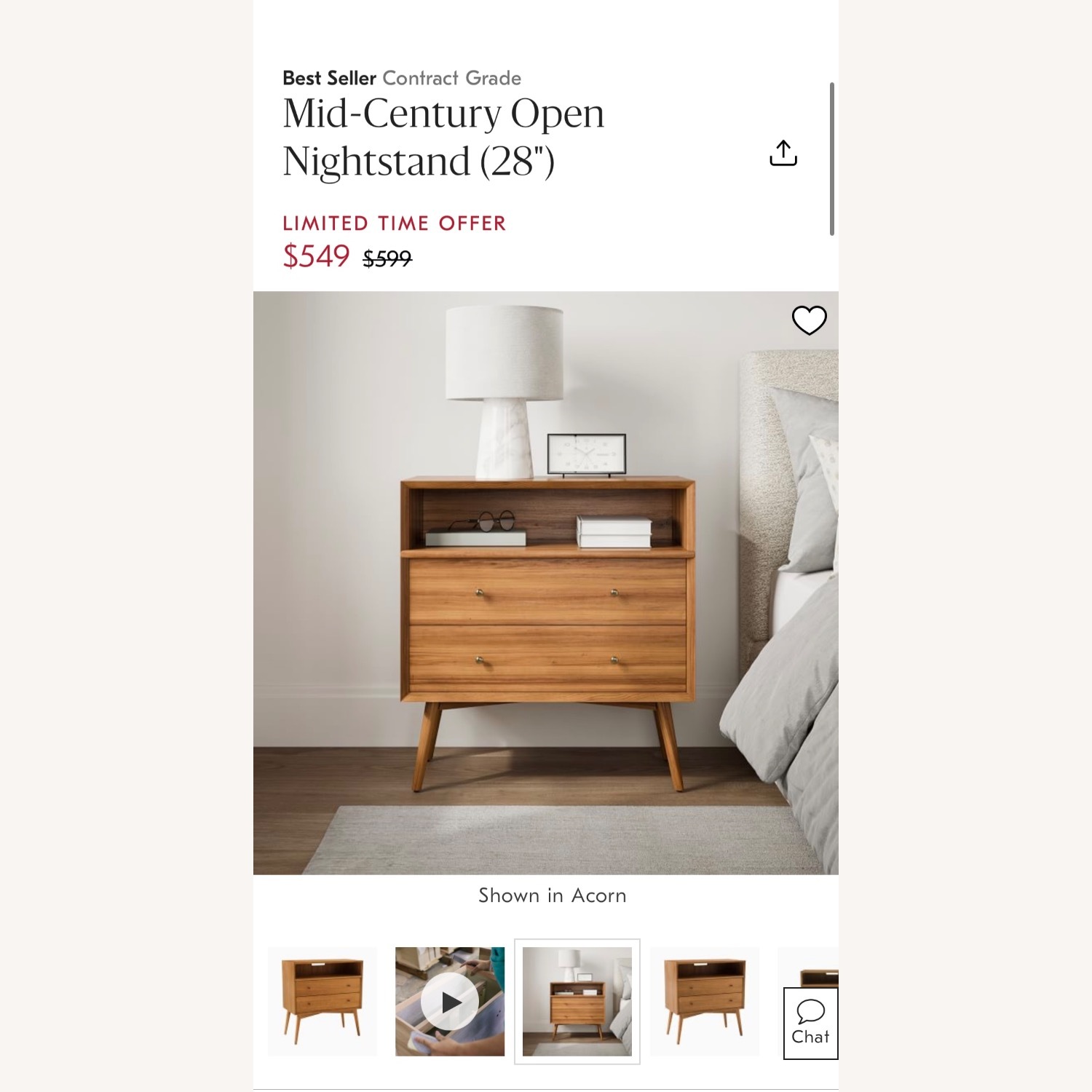West Elm Mid-Century Grand Nightstand - image-1
