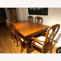 Pottery Barn Oak Dining Table+Chairs W Extender 
