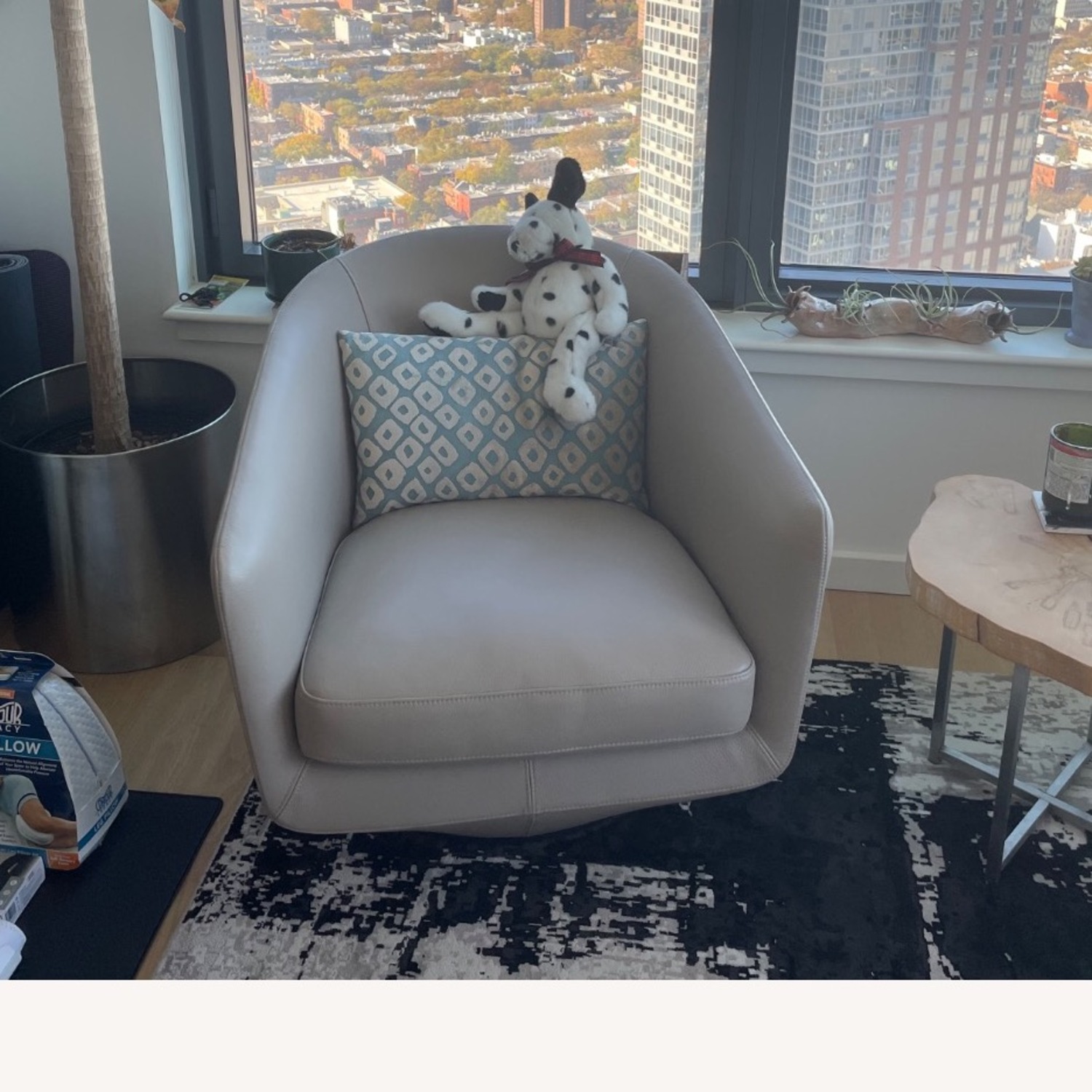 Leather U Turn Swivel Chair - image-10