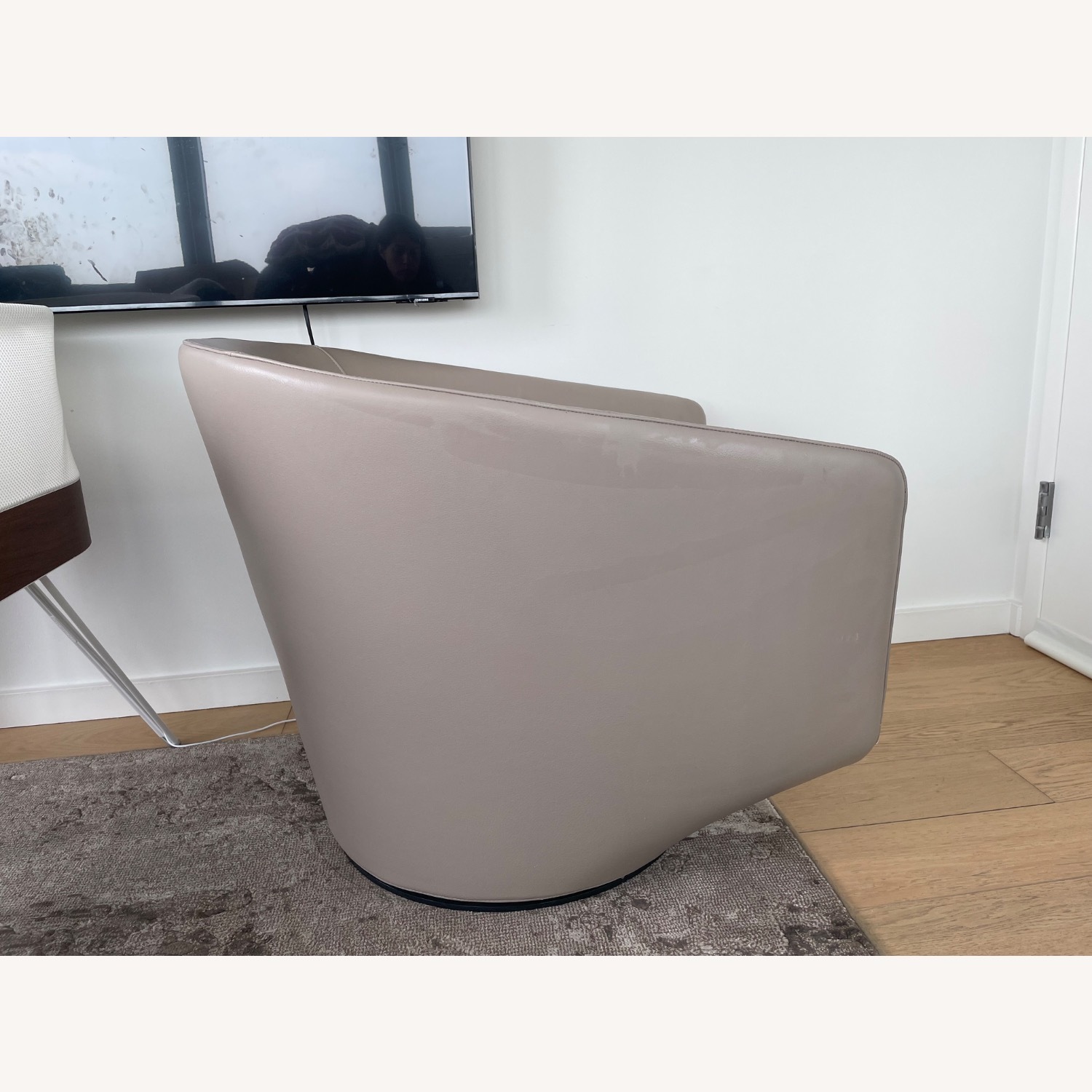 Leather U Turn Swivel Chair - image-1