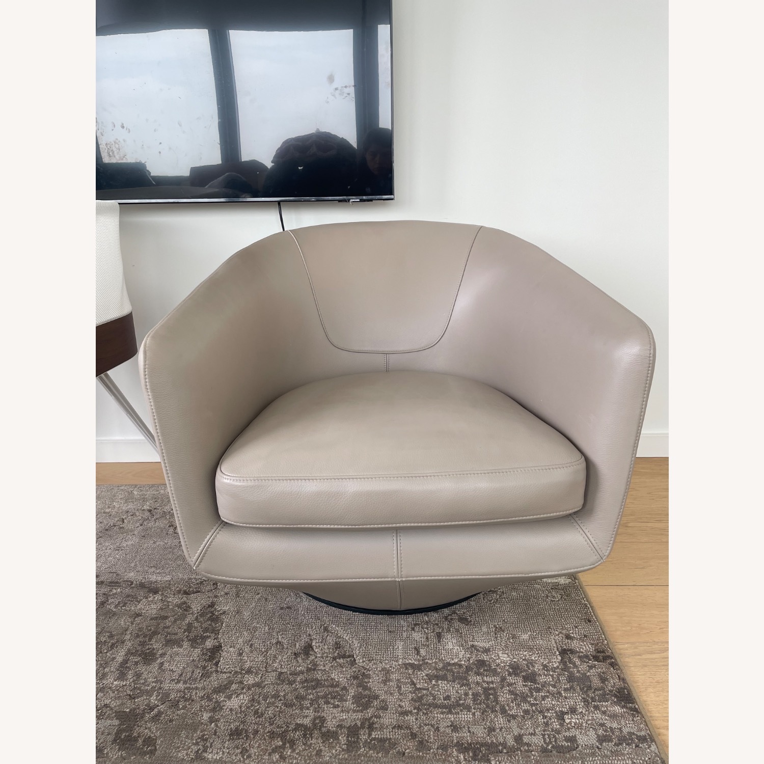 Leather U Turn Swivel Chair - image-4