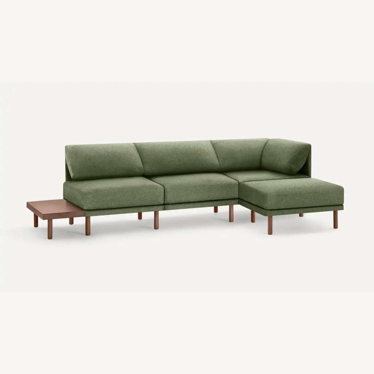 Burrow Range Sectional Lounger Moss Green/Walnut - image-1