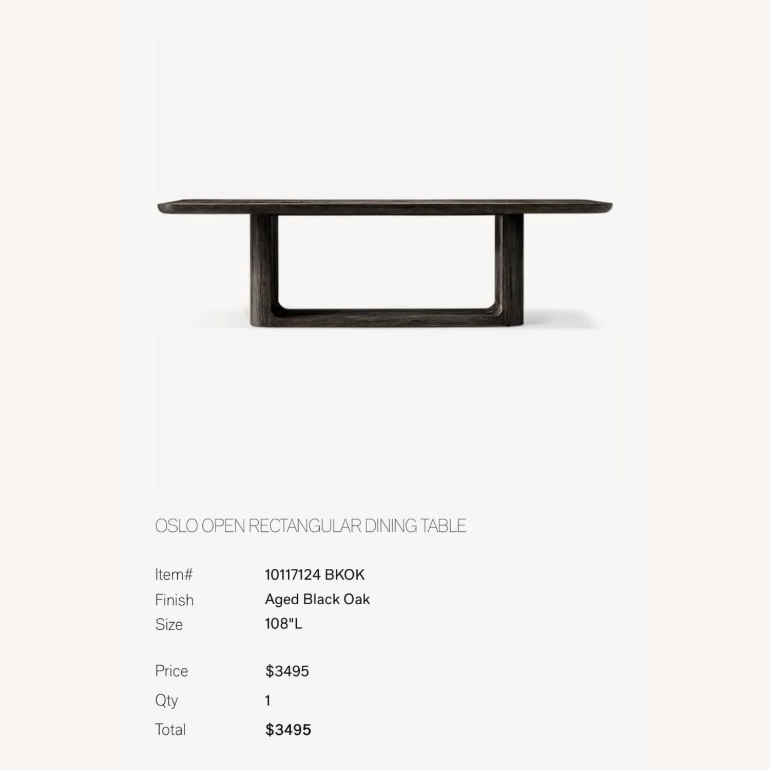 Restoration Hardware Oslo Open Rectangular Dining Table - image-1