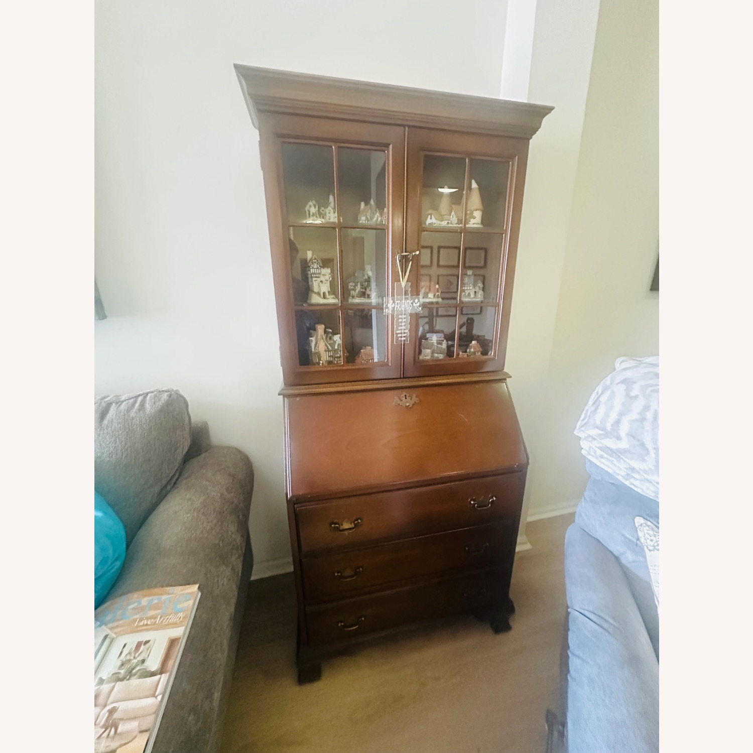  Old School Wooden Refinished Secretary - image-2