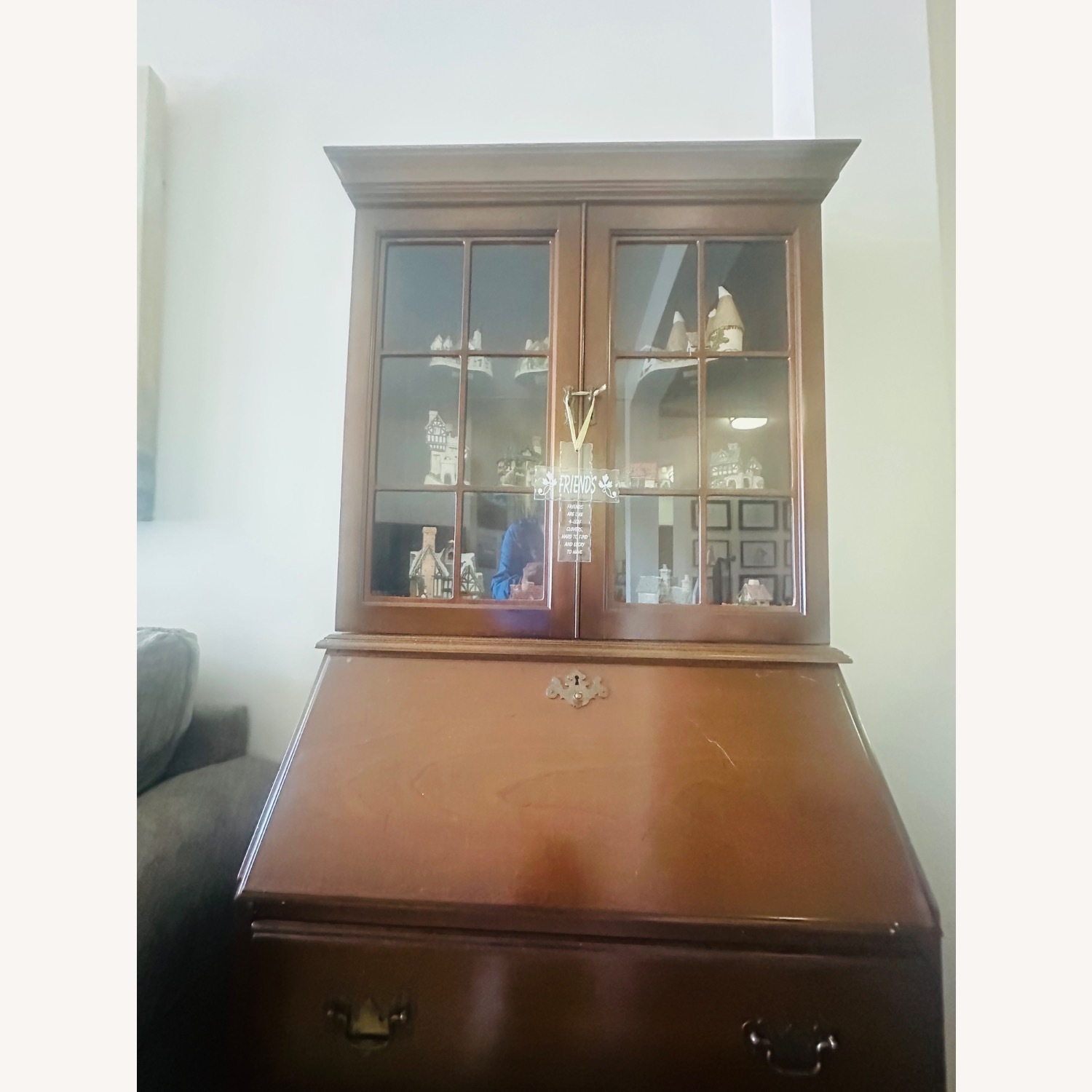  Old School Wooden Refinished Secretary - image-4