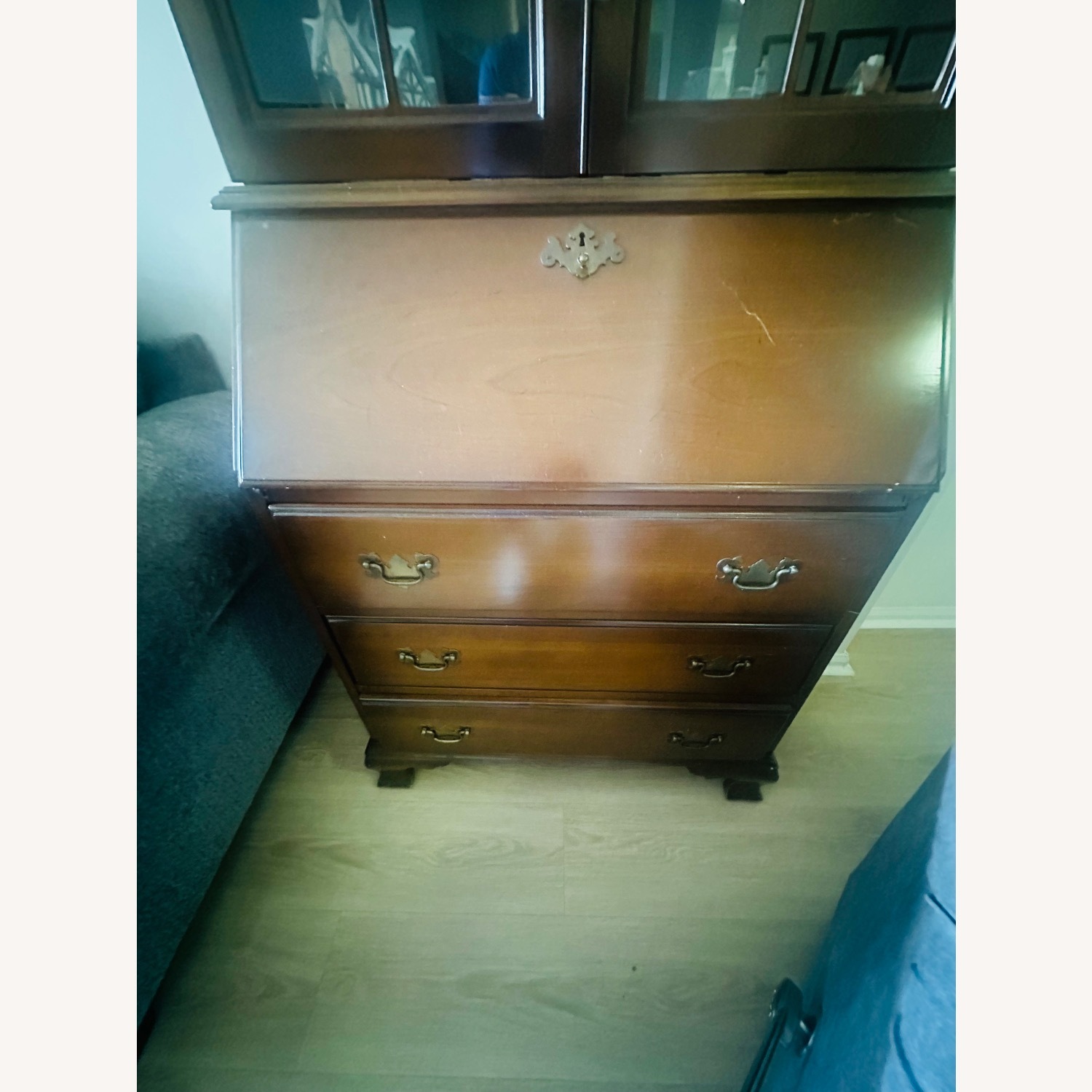  Old School Wooden Refinished Secretary - image-3