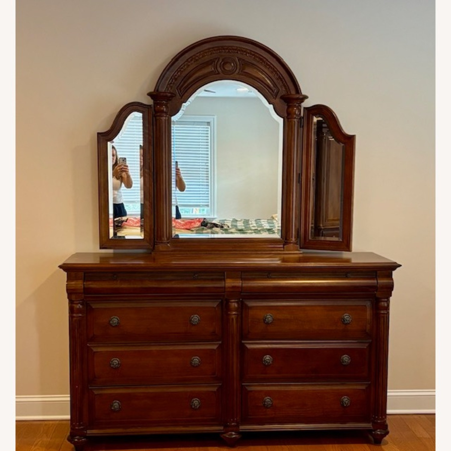 Dresser with Tri-Fold Mirror - image-1