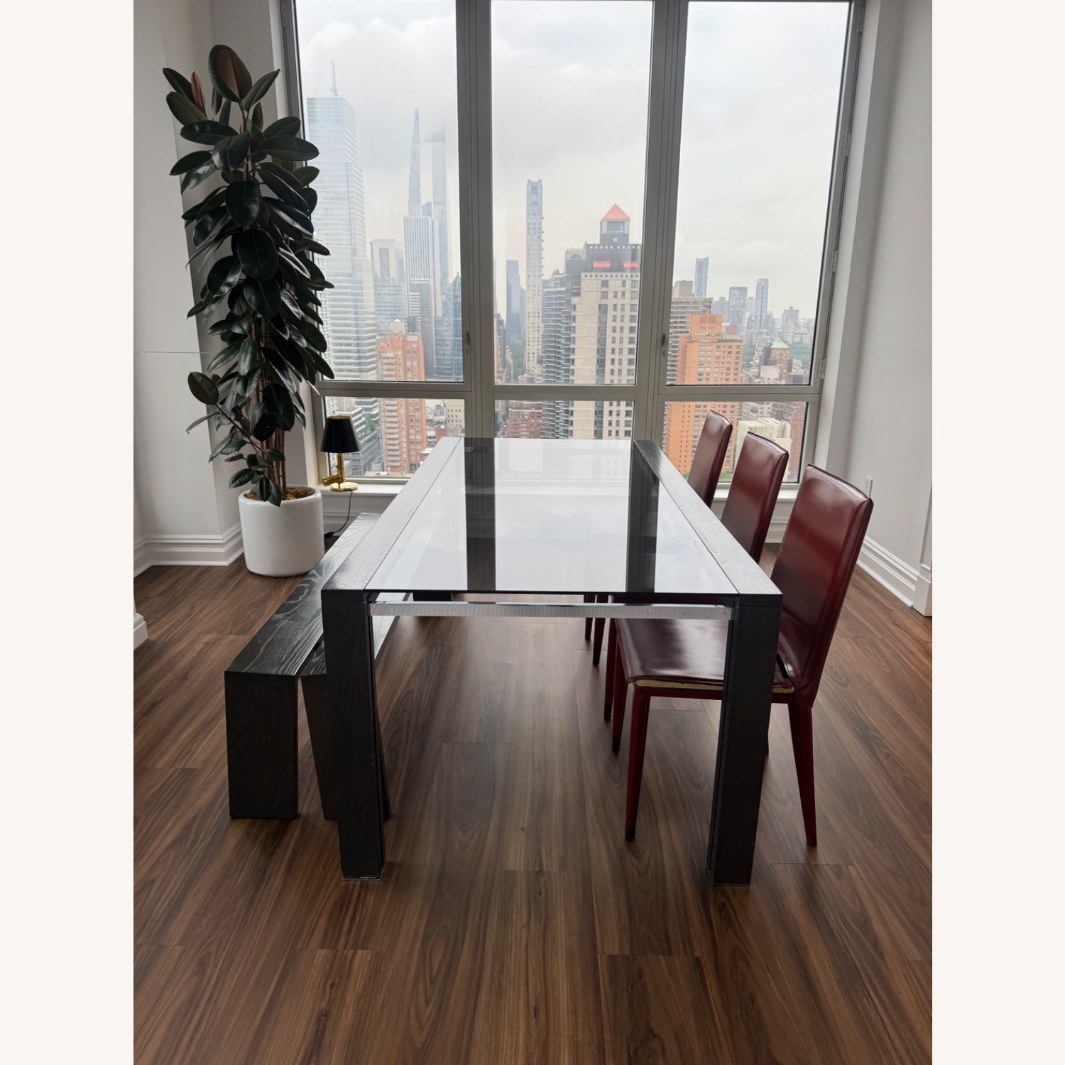 Roche Bobois Smoke Wood and Glass Dining Table  - image-2