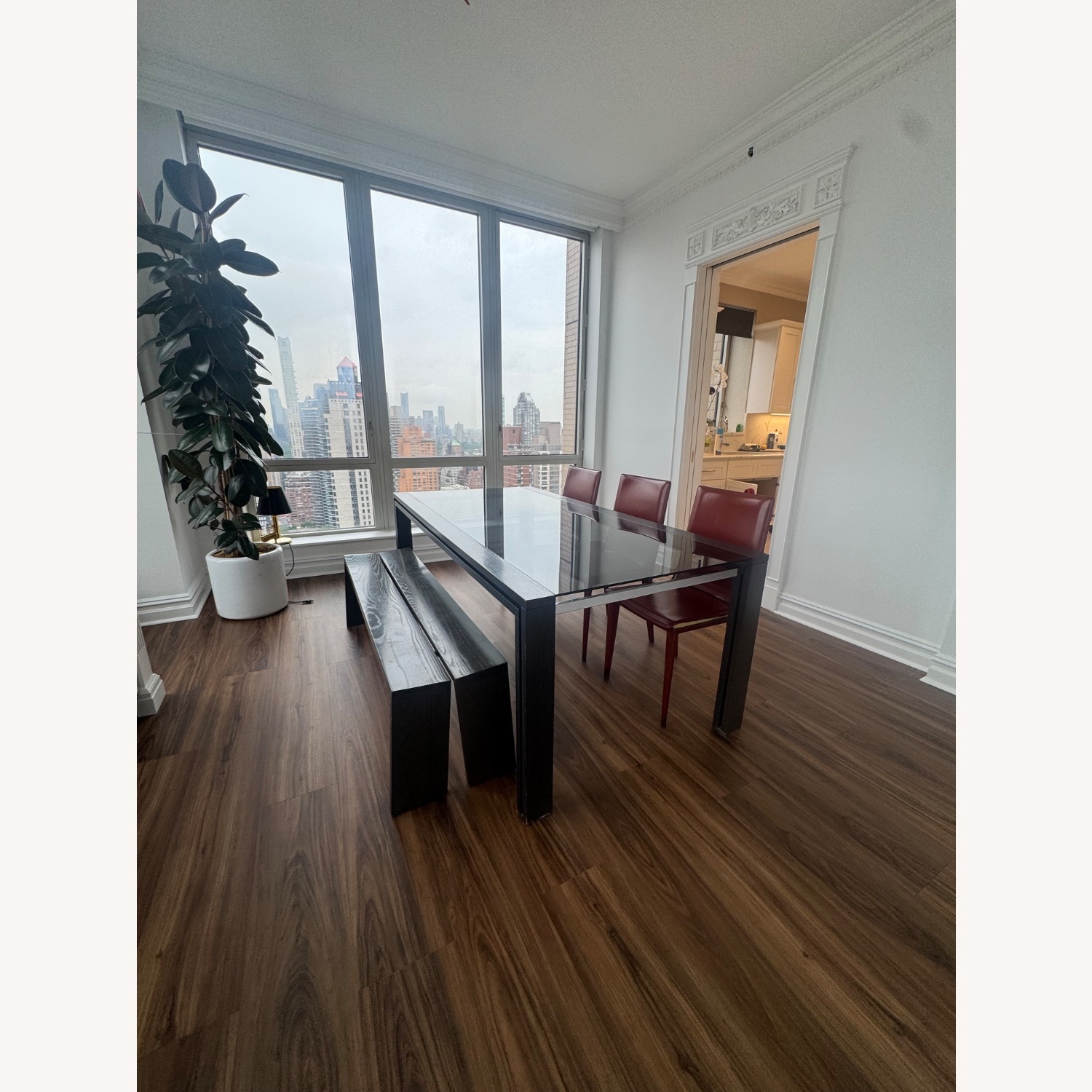 Roche Bobois Smoke Wood and Glass Dining Table  - image-1