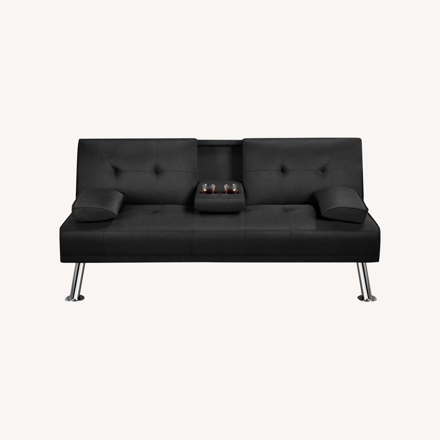 Modern Fabric Reclining Futon - image-0
