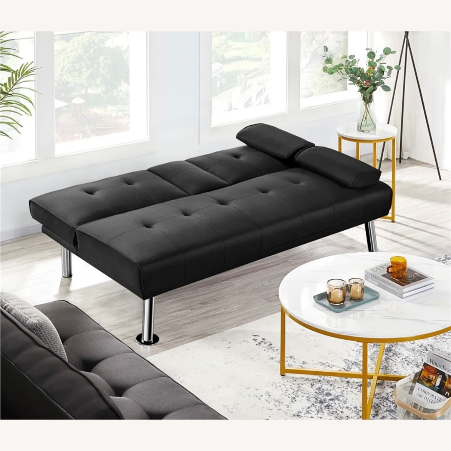 Modern Fabric Reclining Futon - image-5