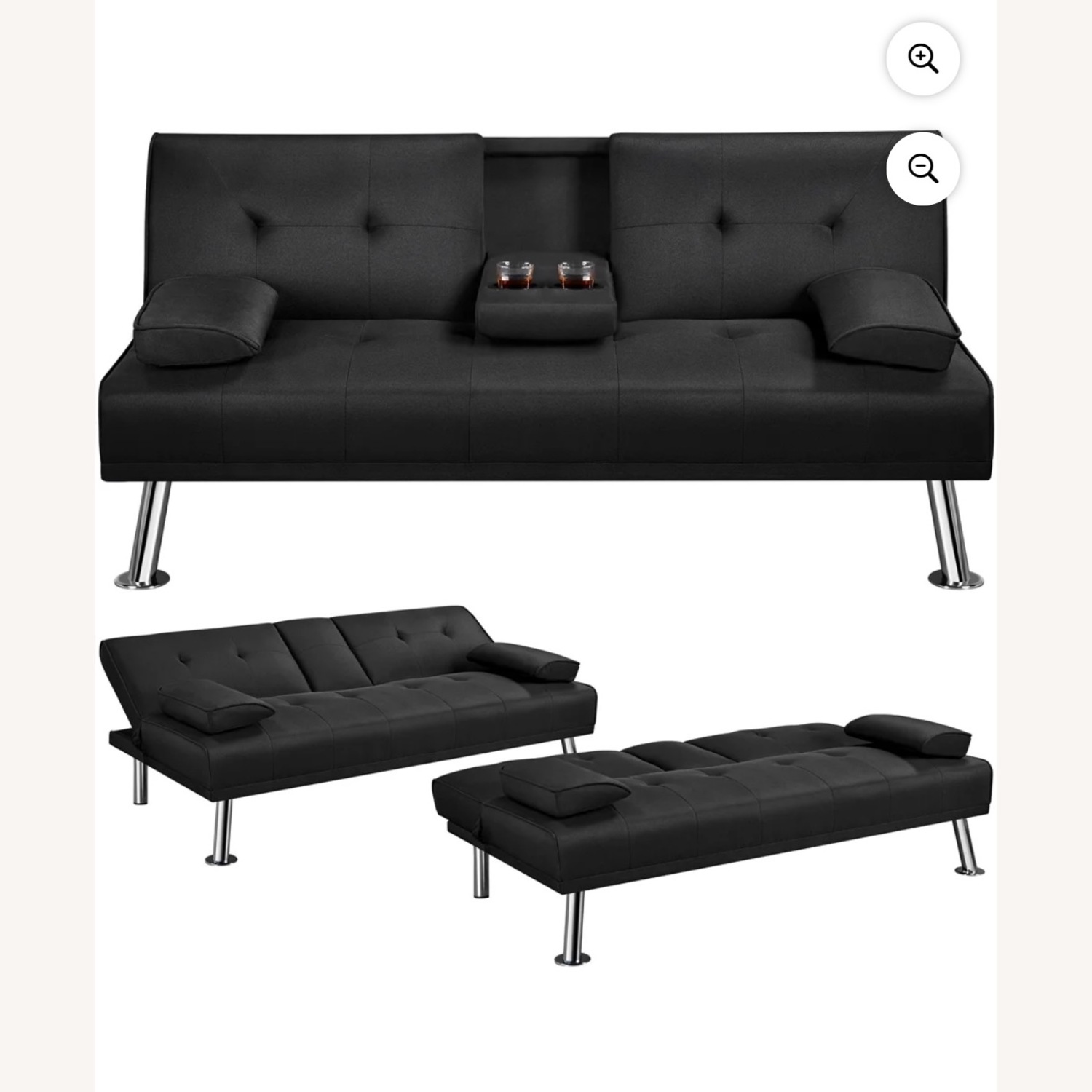 Modern Fabric Reclining Futon - image-1