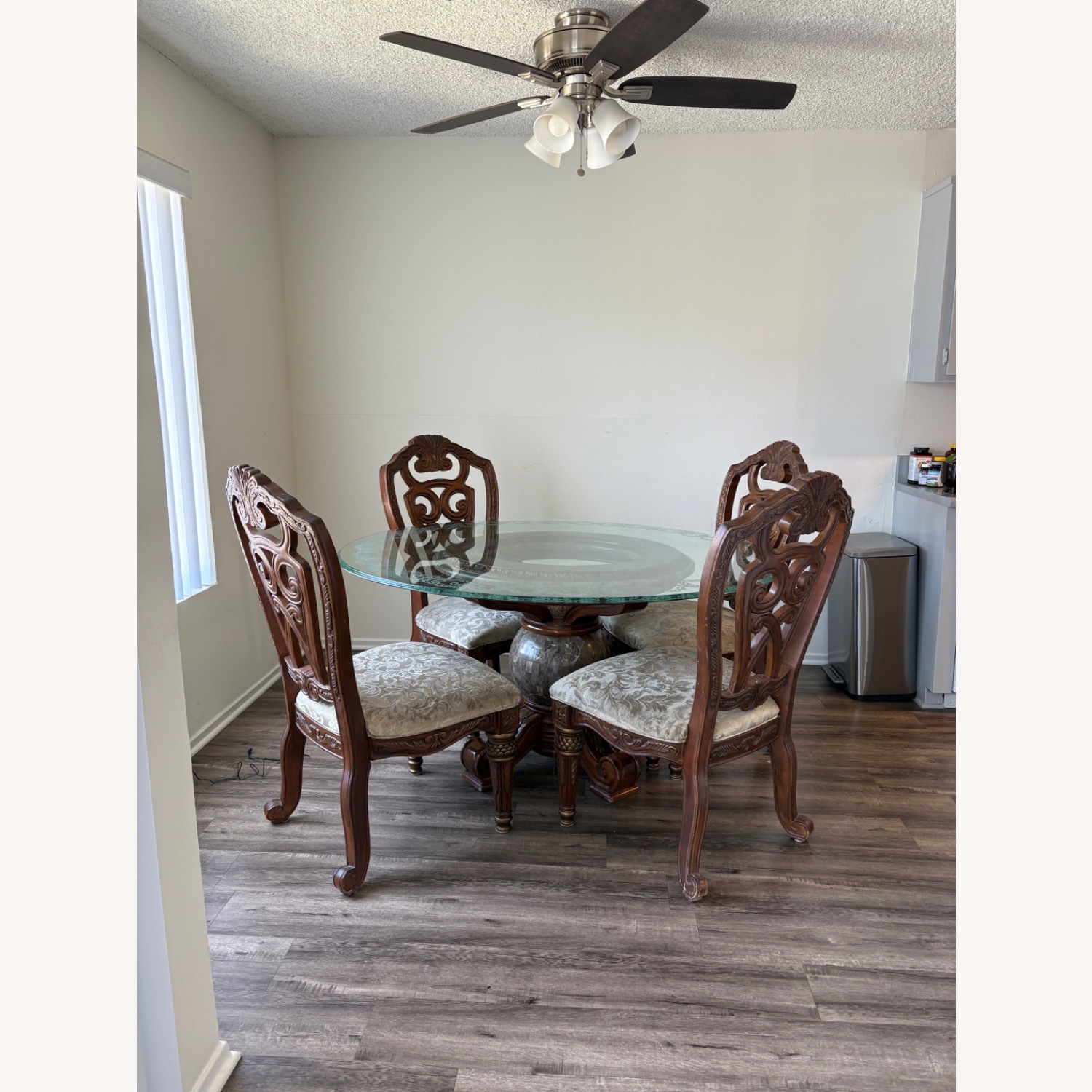 5 piece Glass Stop Dining Set With Chairs - image-1