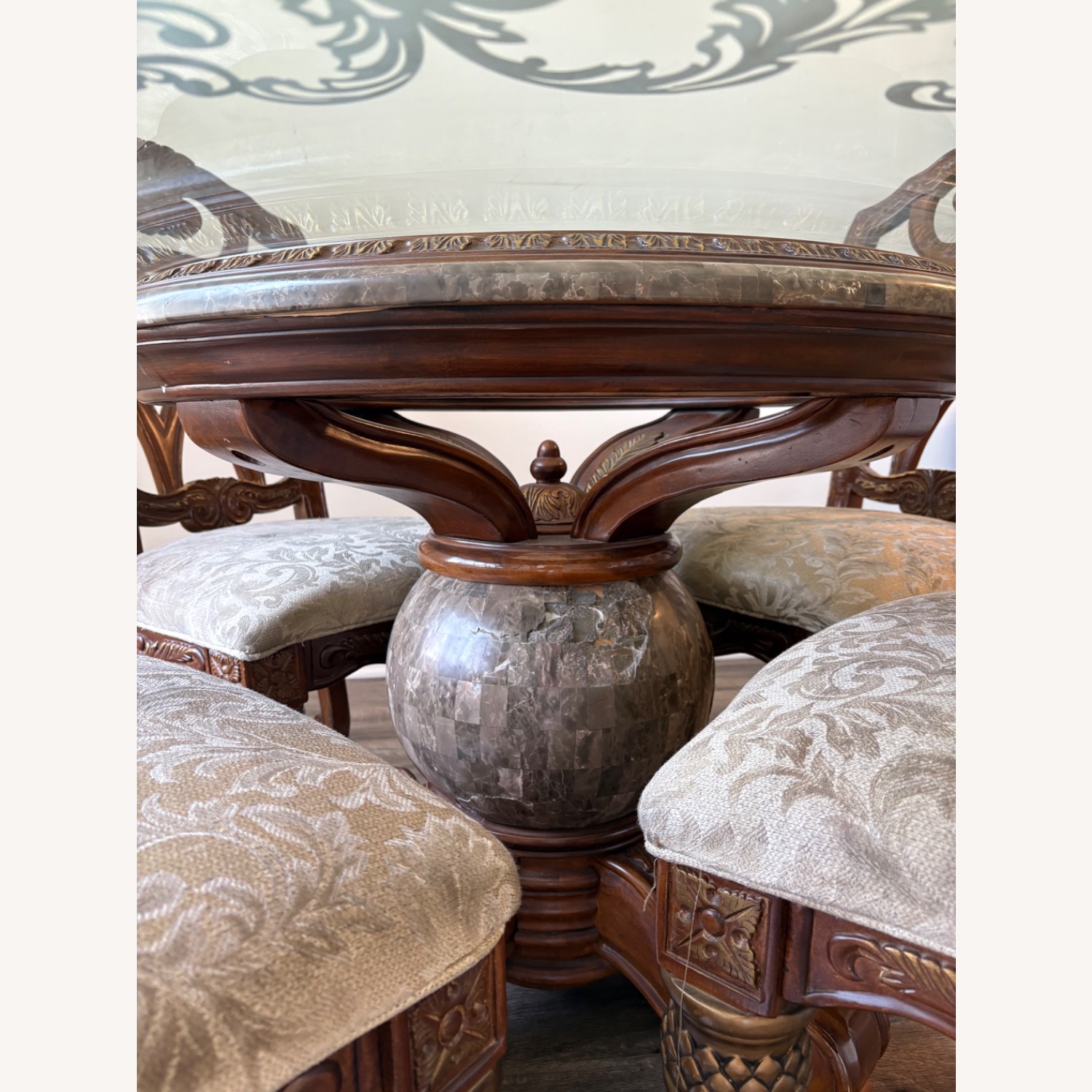 5 piece Glass Stop Dining Set With Chairs - image-2