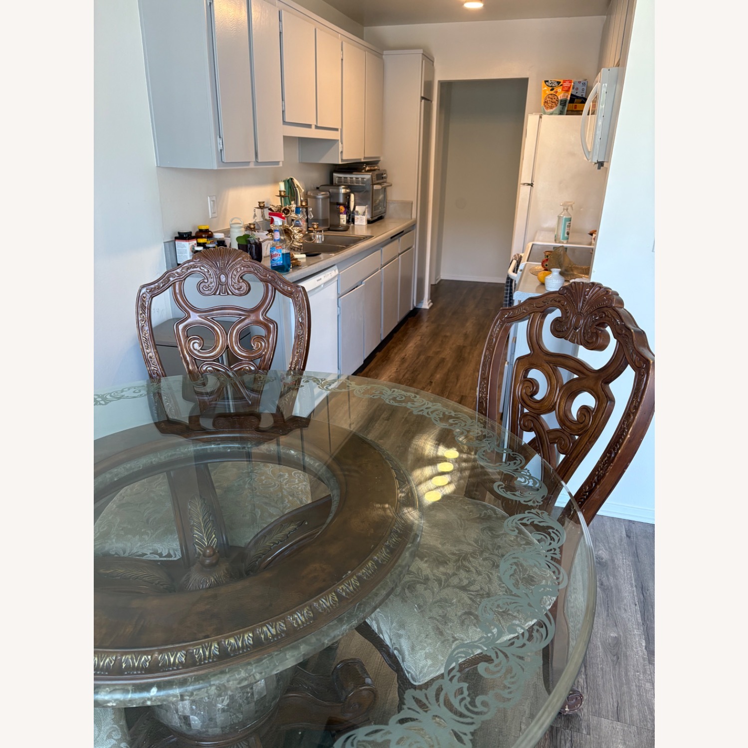 5 piece Glass Stop Dining Set With Chairs - image-4