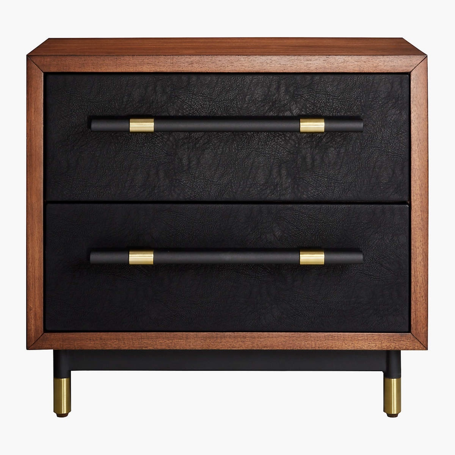 CB2 Oberlin Acai Wood Vegan Leather Nightstands - image-4