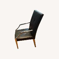 Black Leather and Chrome Modern Dining Chairs