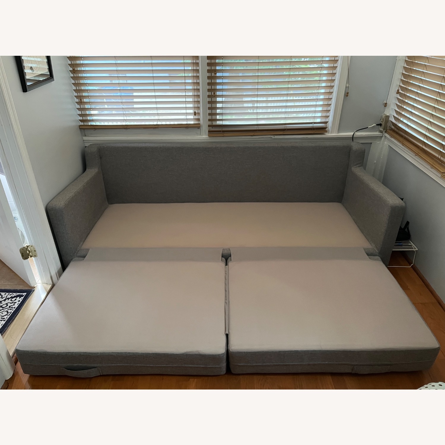 Gus Modern Gray Foldout Sleeper Sofa - image-5