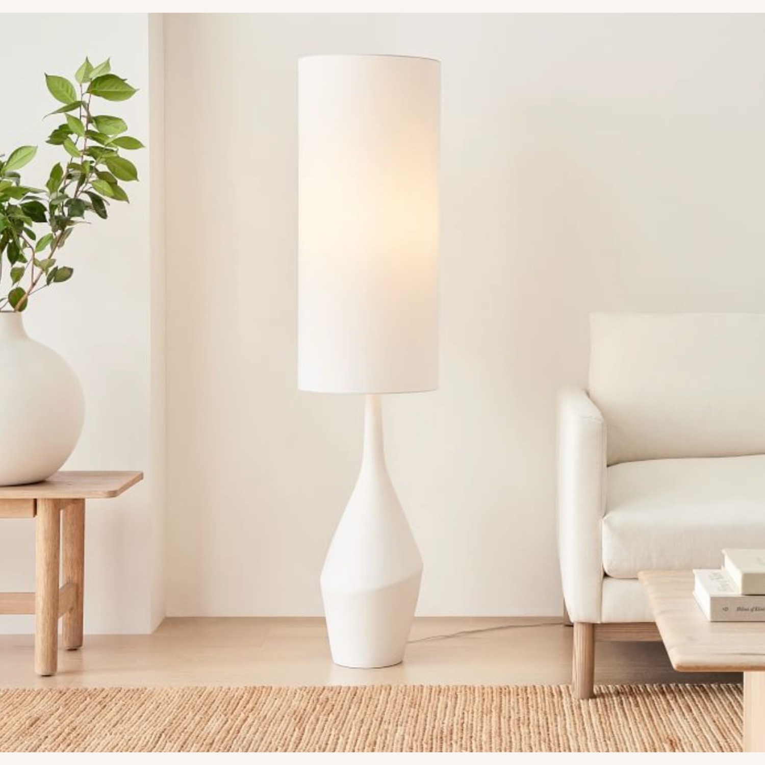 West Elm White Asymmetry Ceramic Floor Lamp - image-3