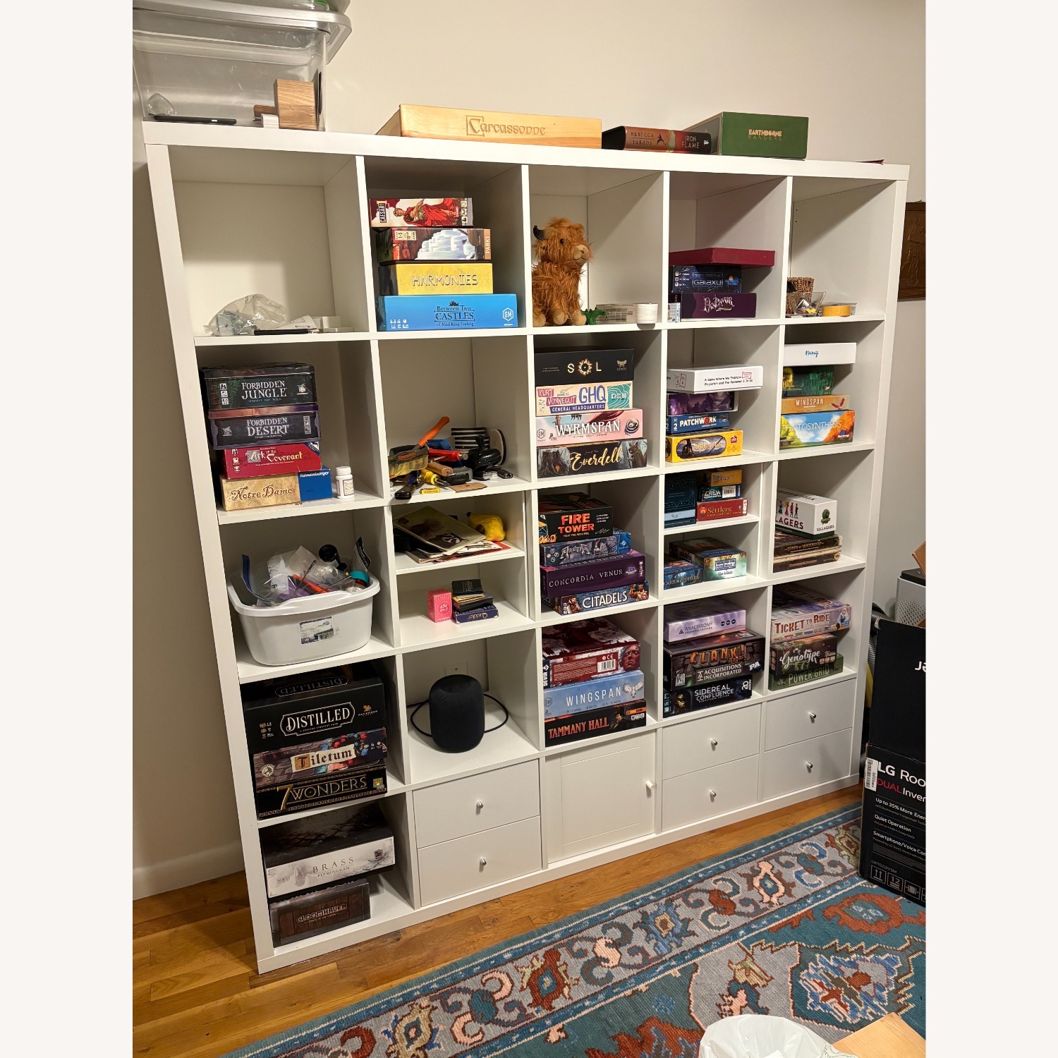 IKEA Kallax 5x5 With Drawers + Accessories - image-3