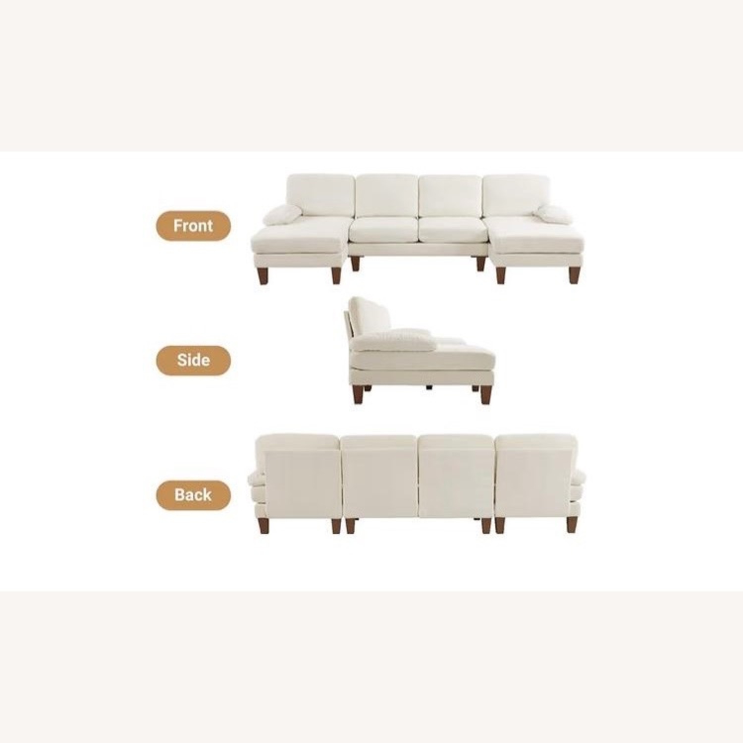Vinyl Cream Color Couch  - image-2