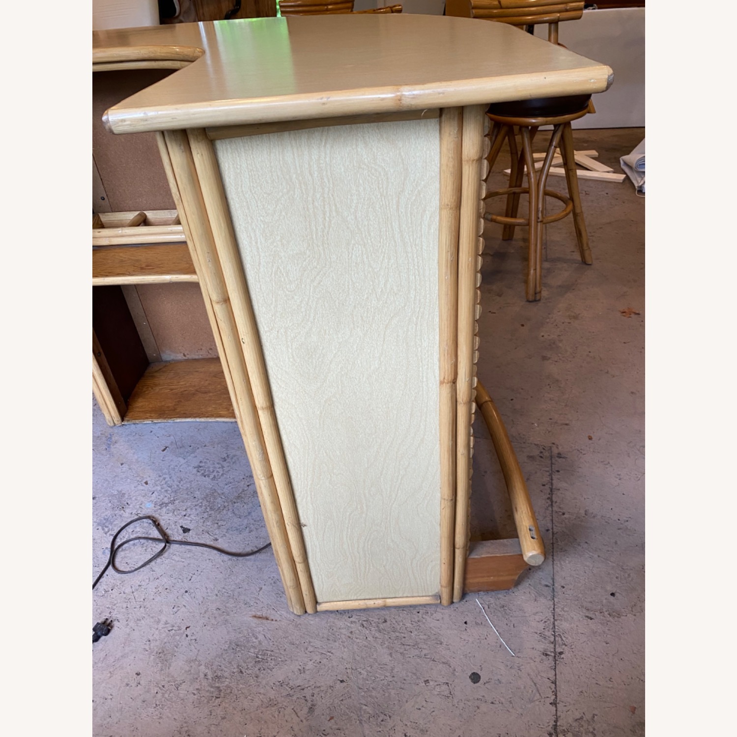 Mid century Rattan Bar and Stools - image-5