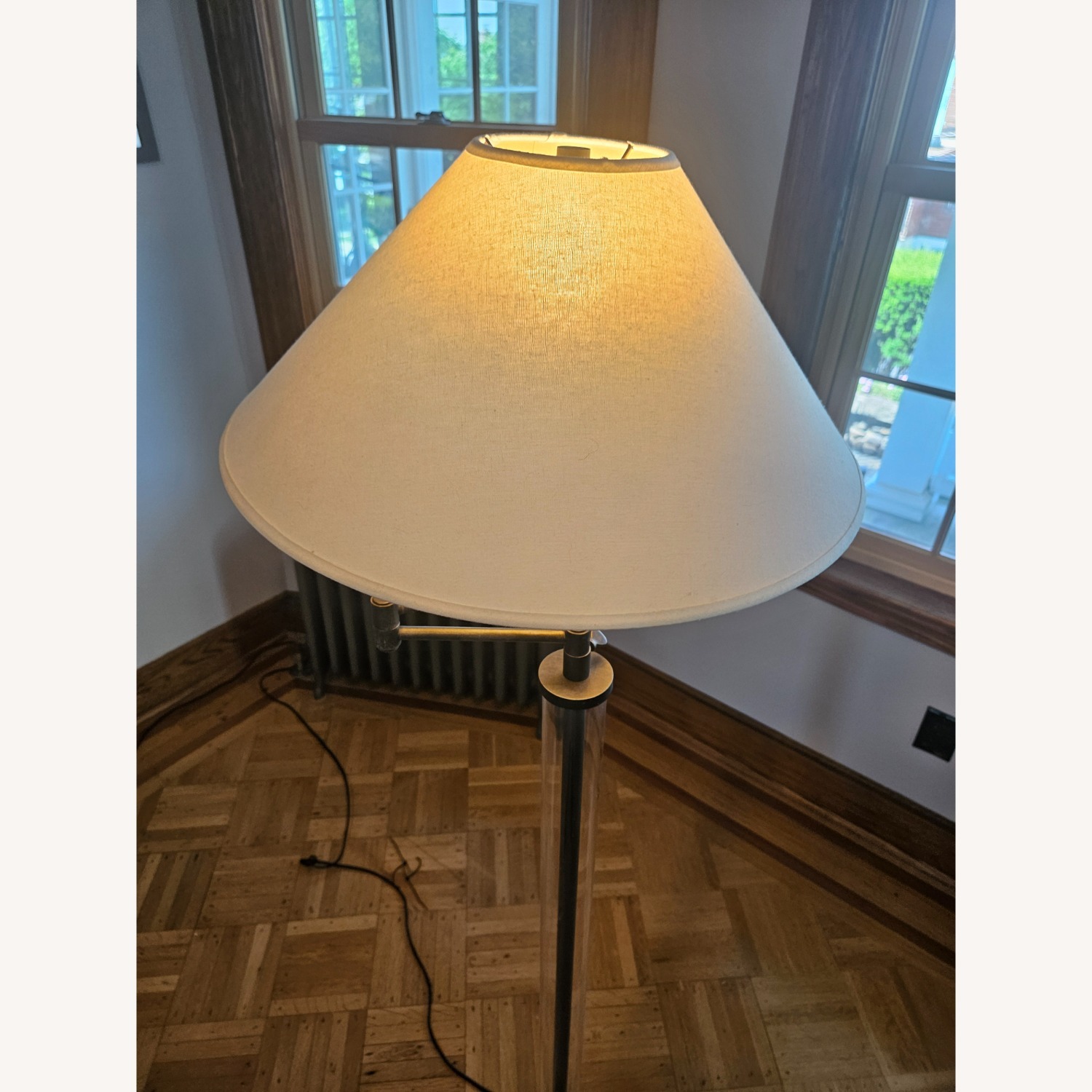 Swing Arm Gun Metal Grey Floor Lamp - image-5