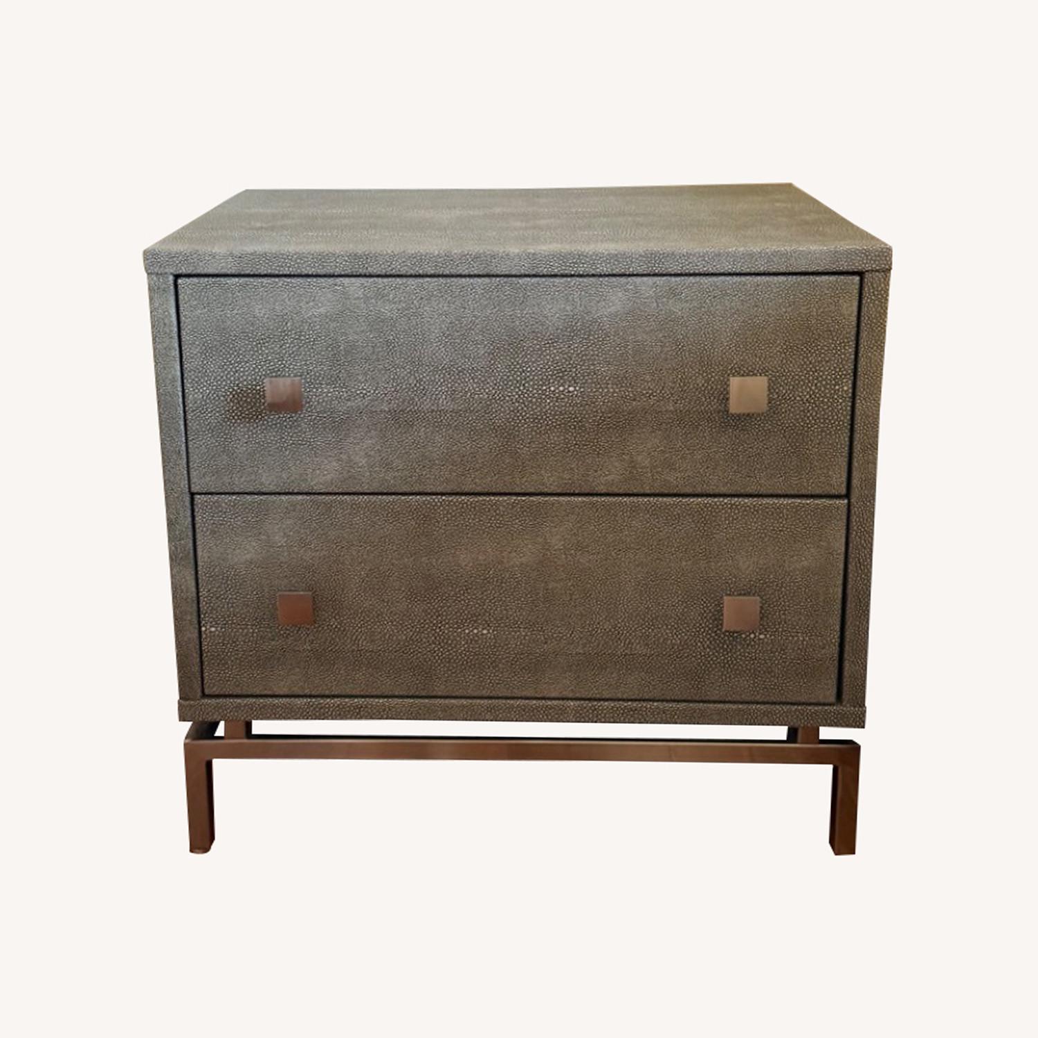 CB2 2-Drawer Grey Shagreen Nightstand - image-0