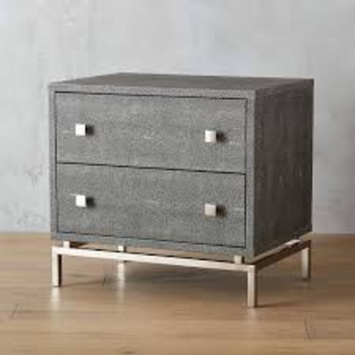 CB2 2-Drawer Grey Shagreen Nightstand - image-5