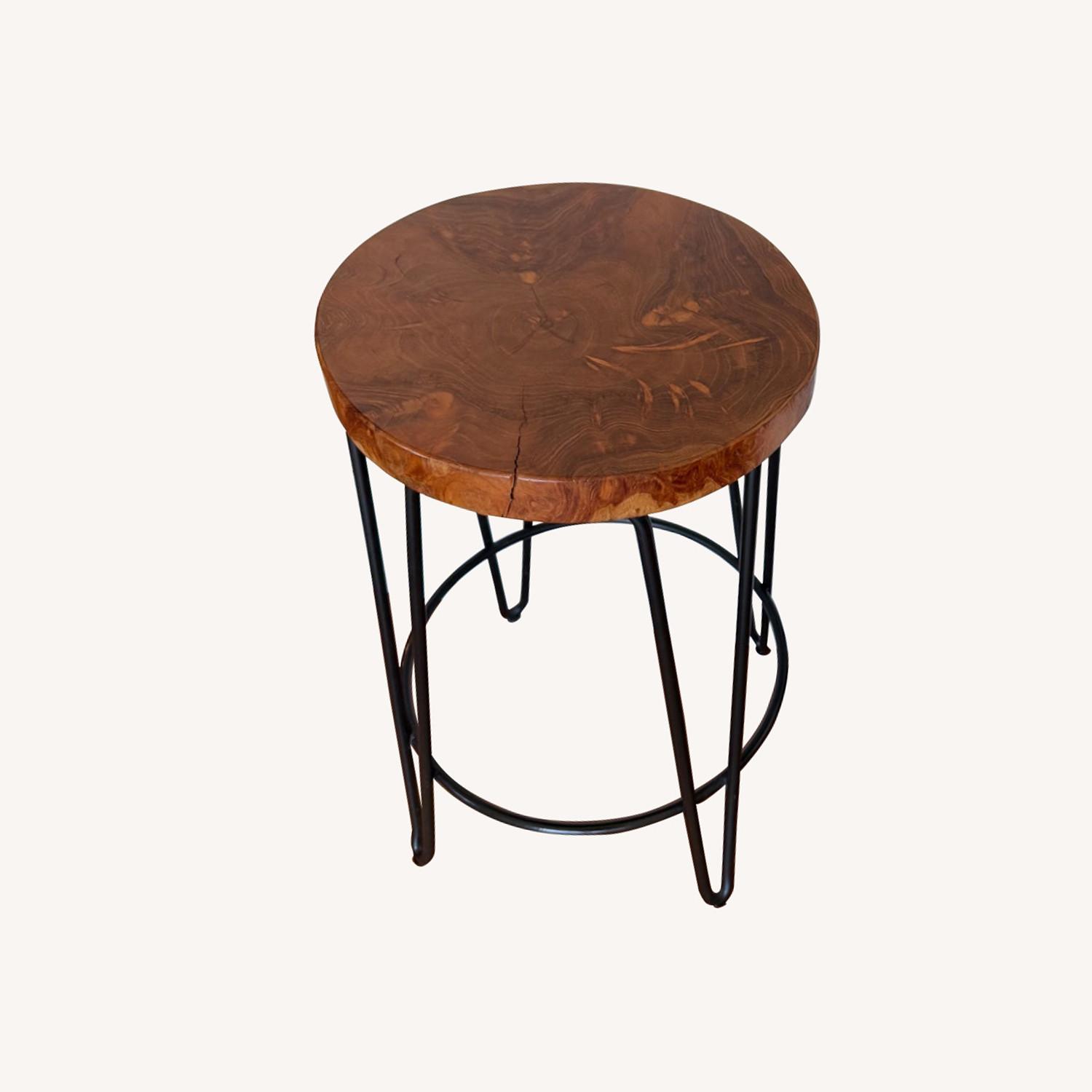 Crate Barrel Origin 24” Counter Stool with Teak Wood