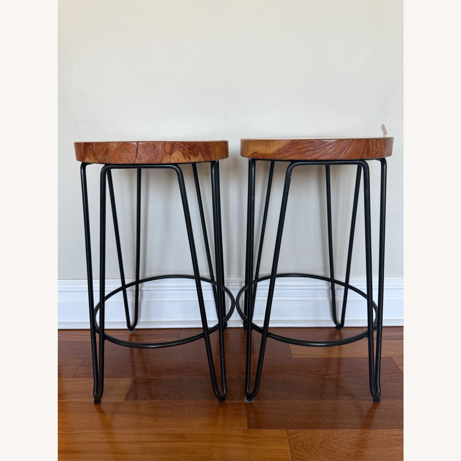 Crate & Barrel Origin 24” Counter Stool with Teak Wood  - image-2