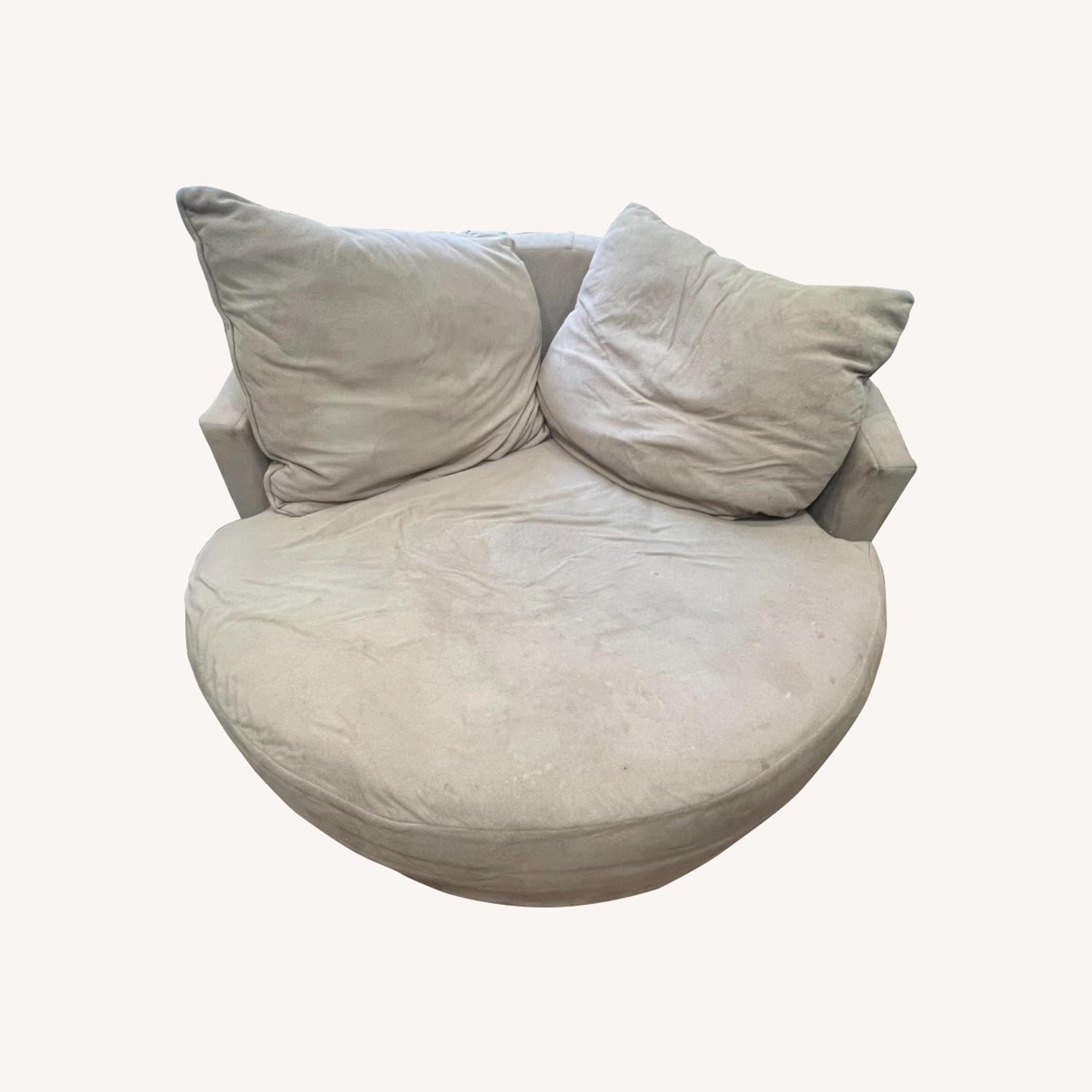 Beige Round Swivel Sofa - image-0