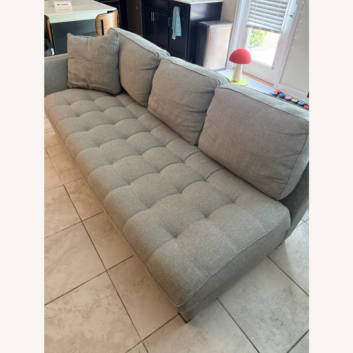 Light Blue Fabric 2-Piece Sectional with Chaise - image-4