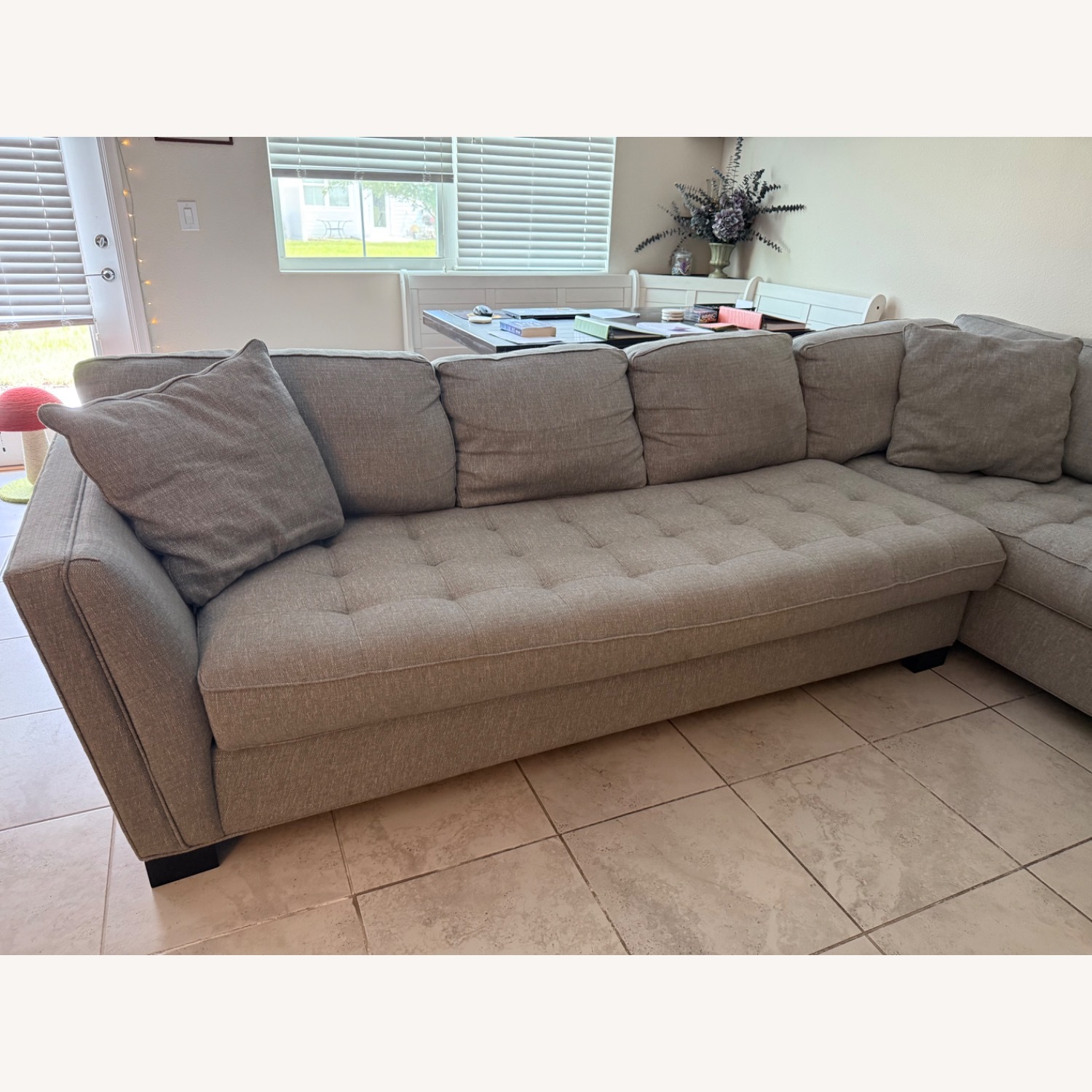 Light Blue Fabric 2-Piece Sectional with Chaise - image-3