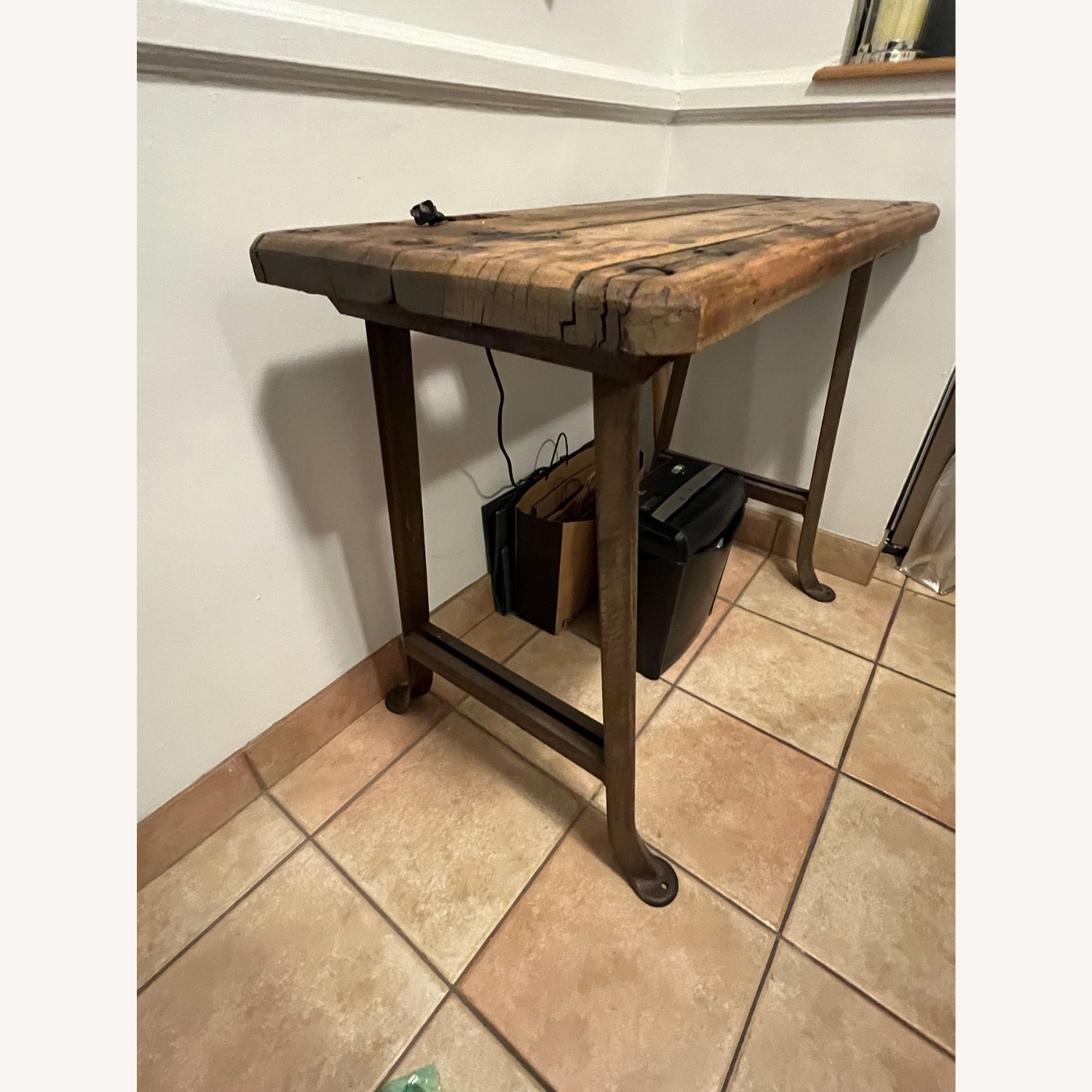 Vintage Industrial Style Work Bench Bar Table - image-9