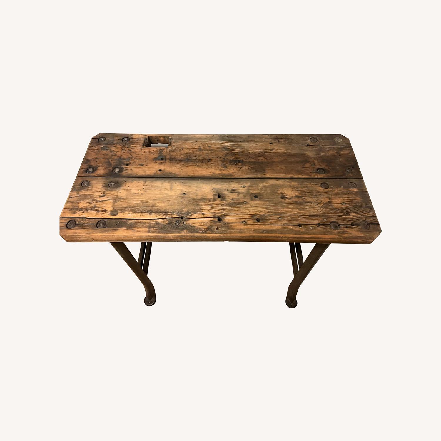 Vintage Industrial Style Work Bench Bar Table - image-0